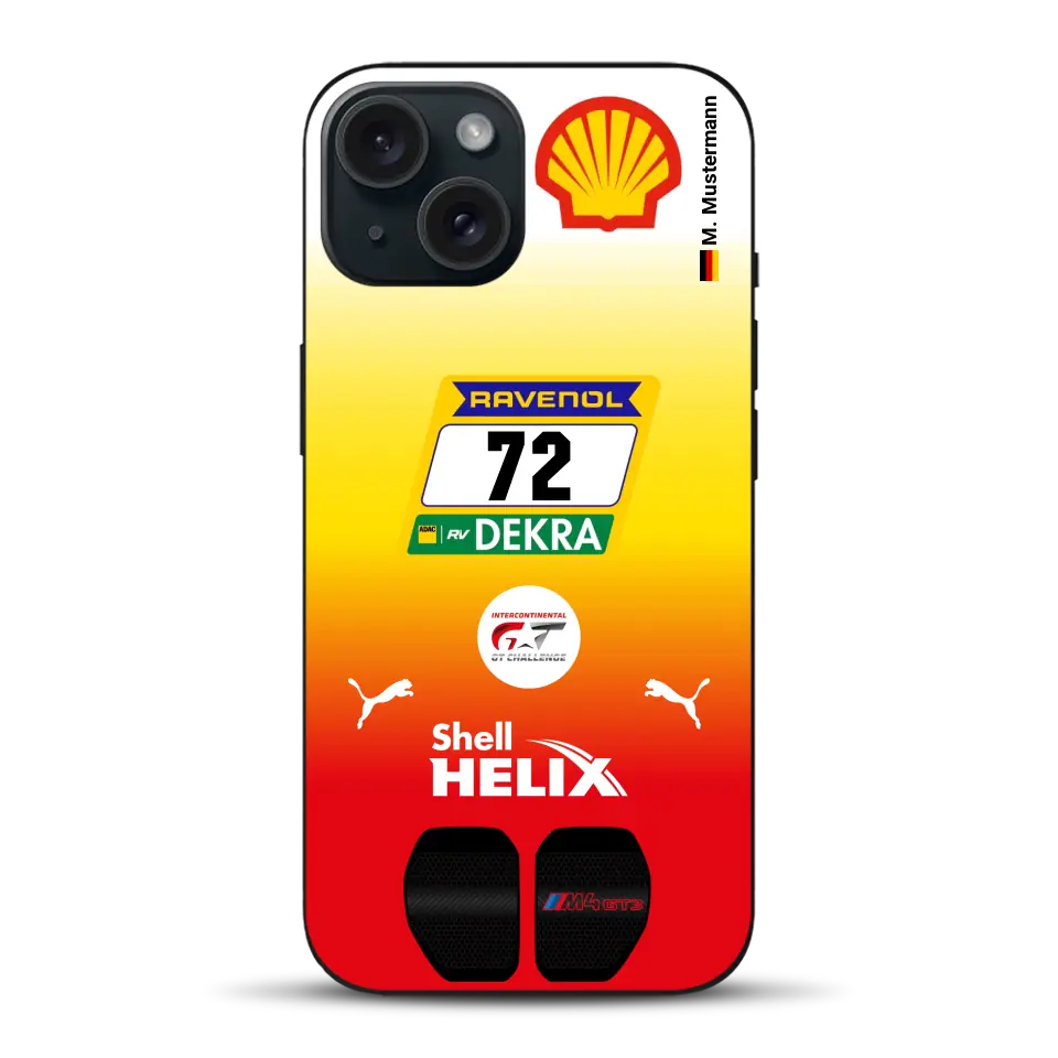 RMG M4 GT3 #72 24h Nürburgring 2024 Livery - Custodia per cellulare personalizzata per iPhone