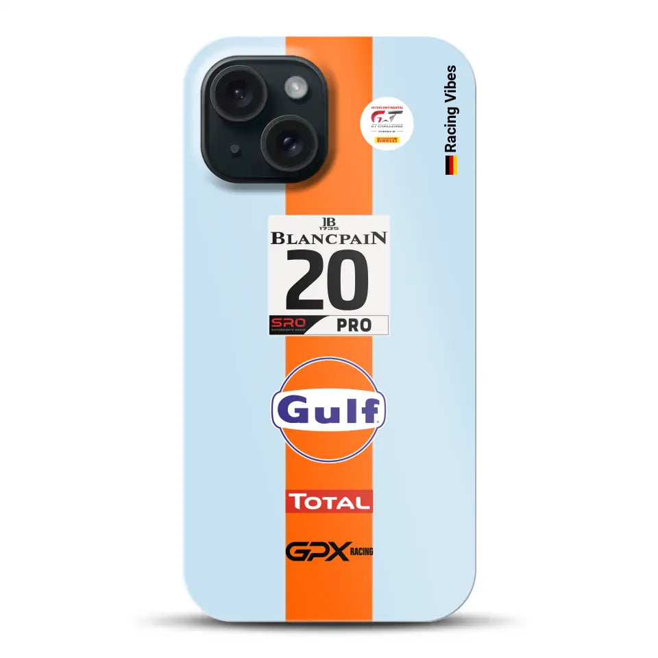 Gulf Porsche GT Livery – Custodia premium personalizzata per iPhone