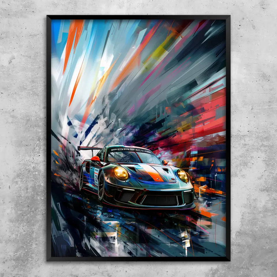 911 GT3 R – Velocity Front Edition | Rennsport Art Print Wandbild