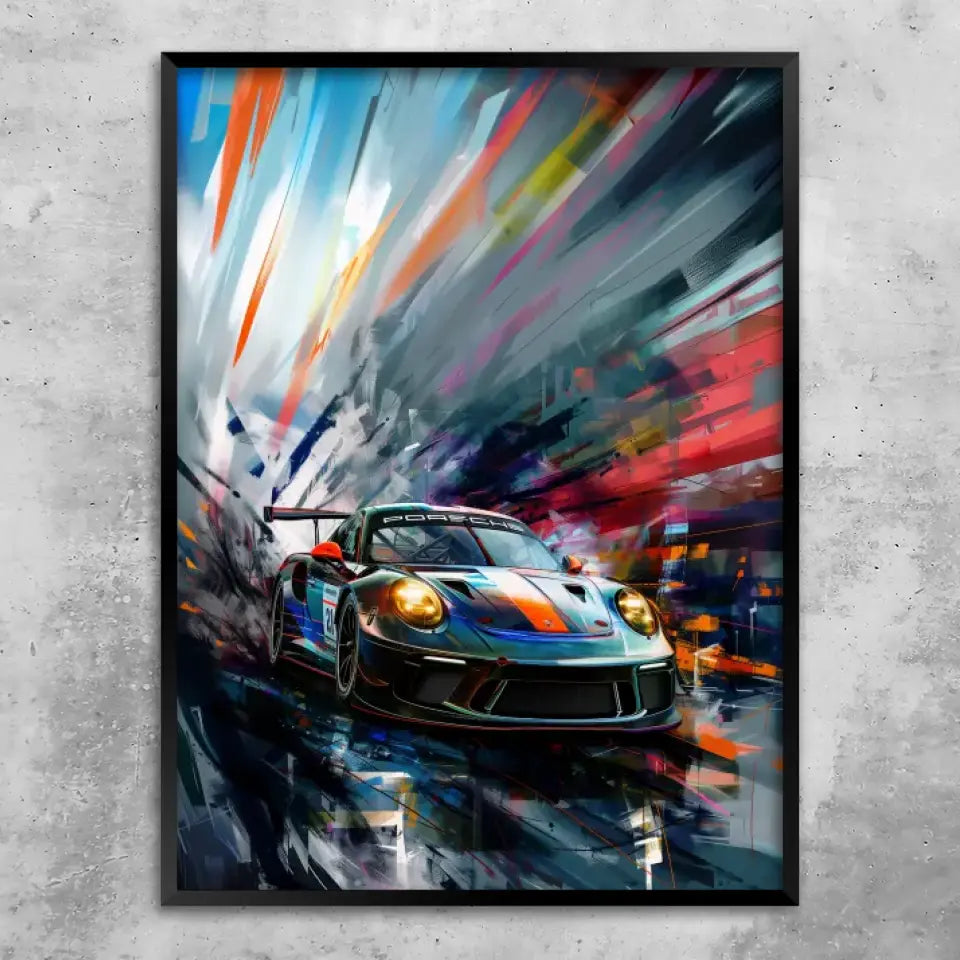 911 GT3 R – Velocity Front Edition | Rennsport Art Print Wandbild