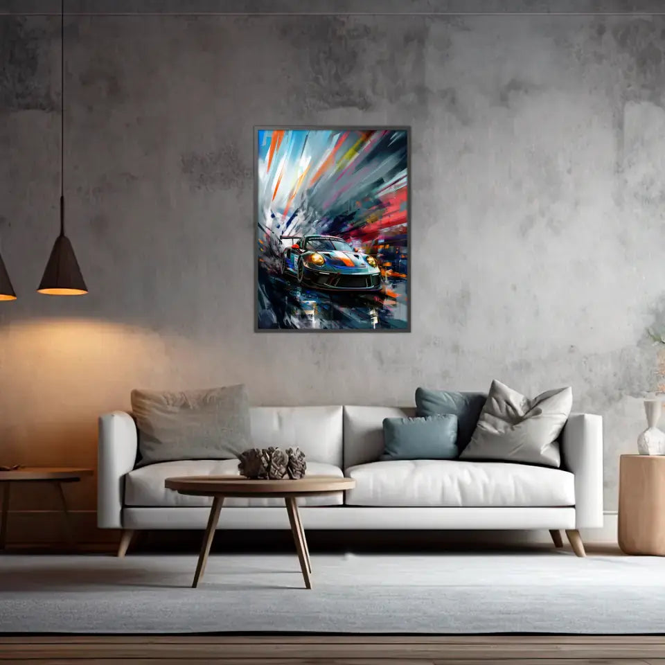 911 GT3 R – Velocity Front Edition | Rennsport Art Print Wandbild