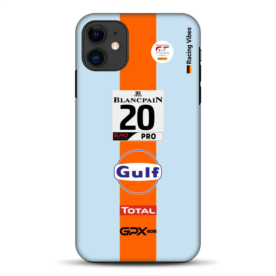 Gulf Porsche GT Livery – Custodia premium personalizzata per iPhone