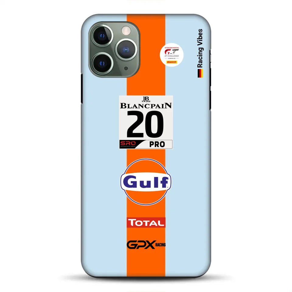 Gulf Porsche GT Livery – Custodia premium personalizzata per iPhone