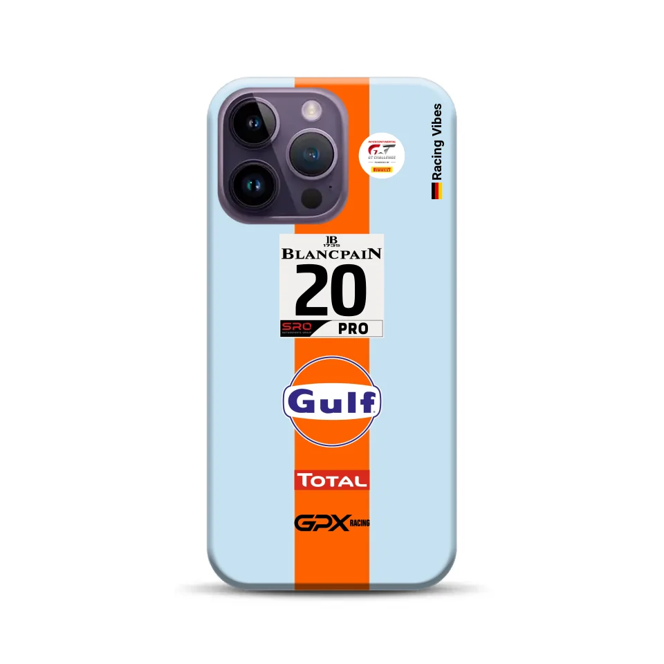 Gulf Porsche GT Livery – Custodia premium personalizzata per iPhone