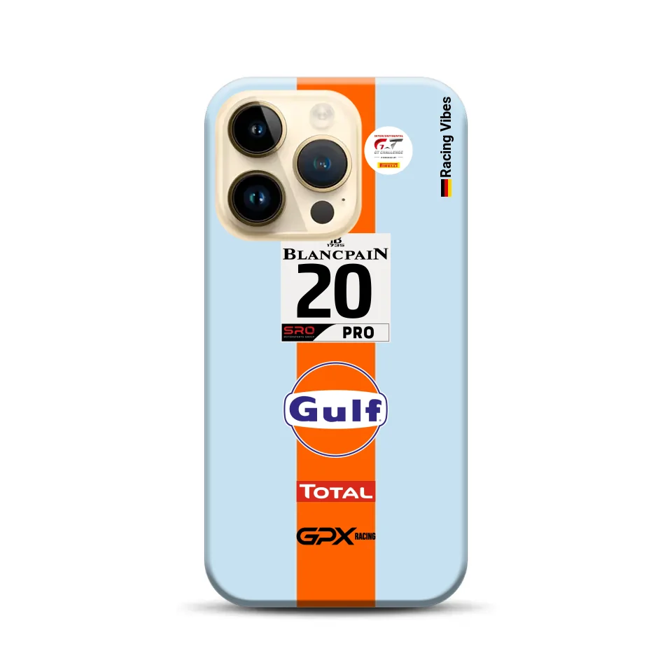 Gulf Porsche GT Livery – Custodia premium personalizzata per iPhone