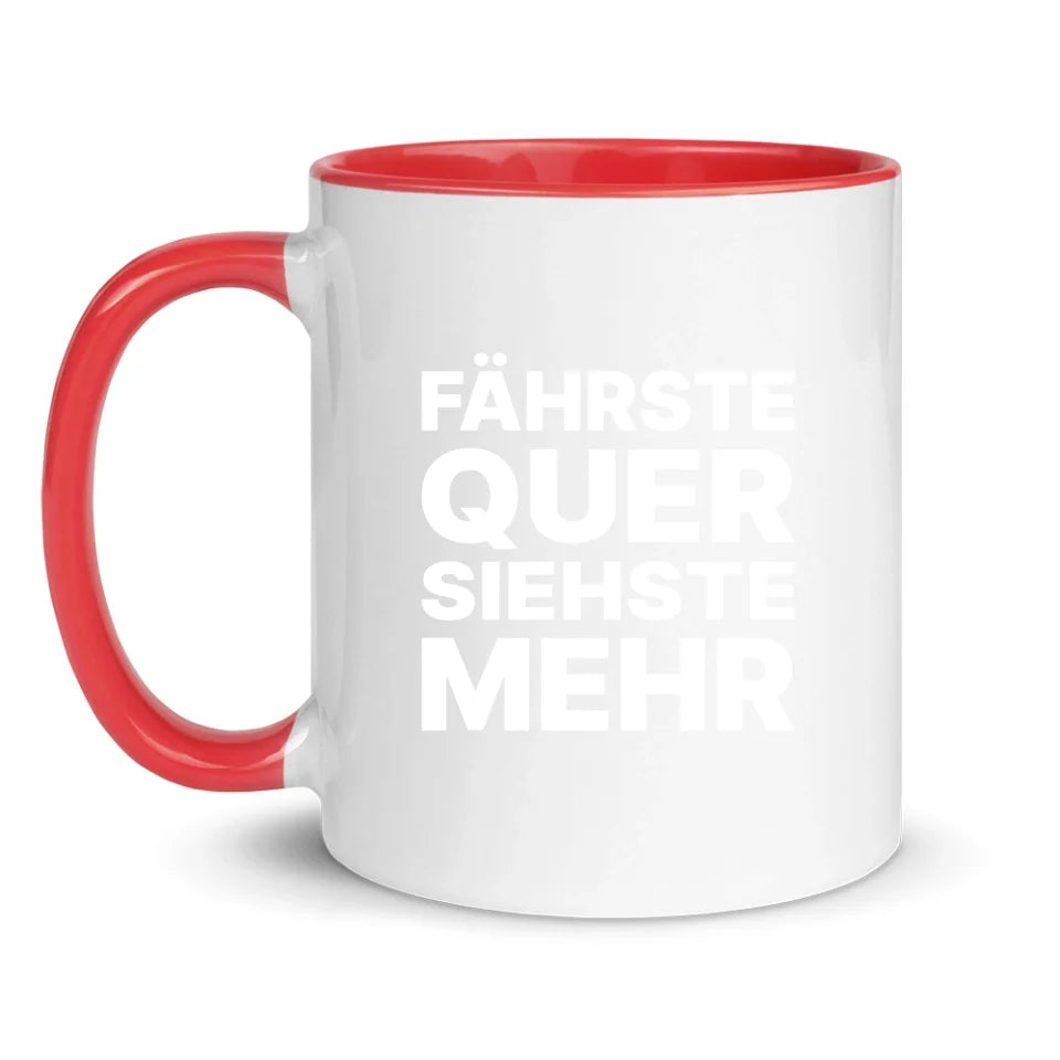 Fährste quer, siehste mehr - Personnalisé mug