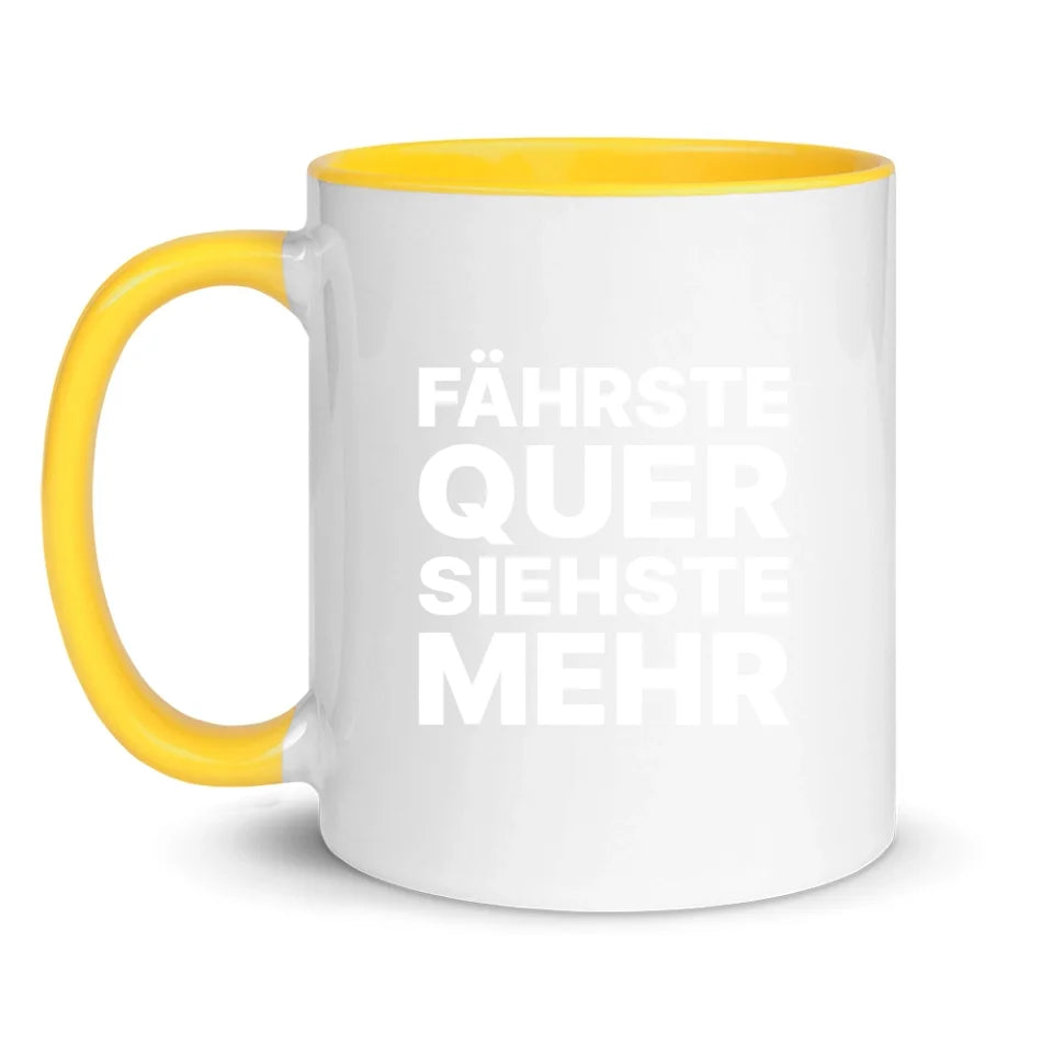 Fährste quer, siehste mehr - Personnalisé mug