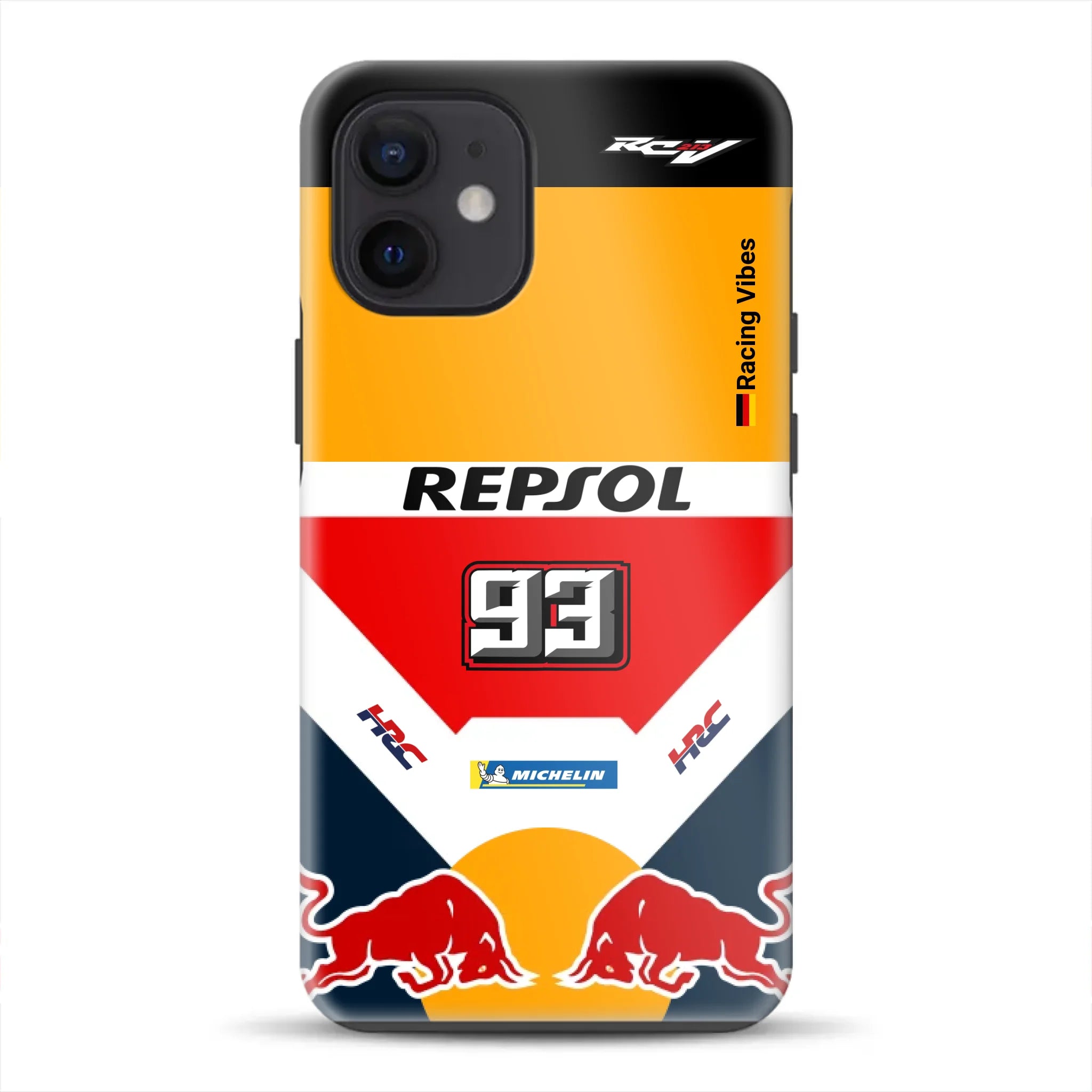 RC213V MotoGP Marc Márquez 2019 Champion Livery – Custodia premium personalizzata per iPhone
