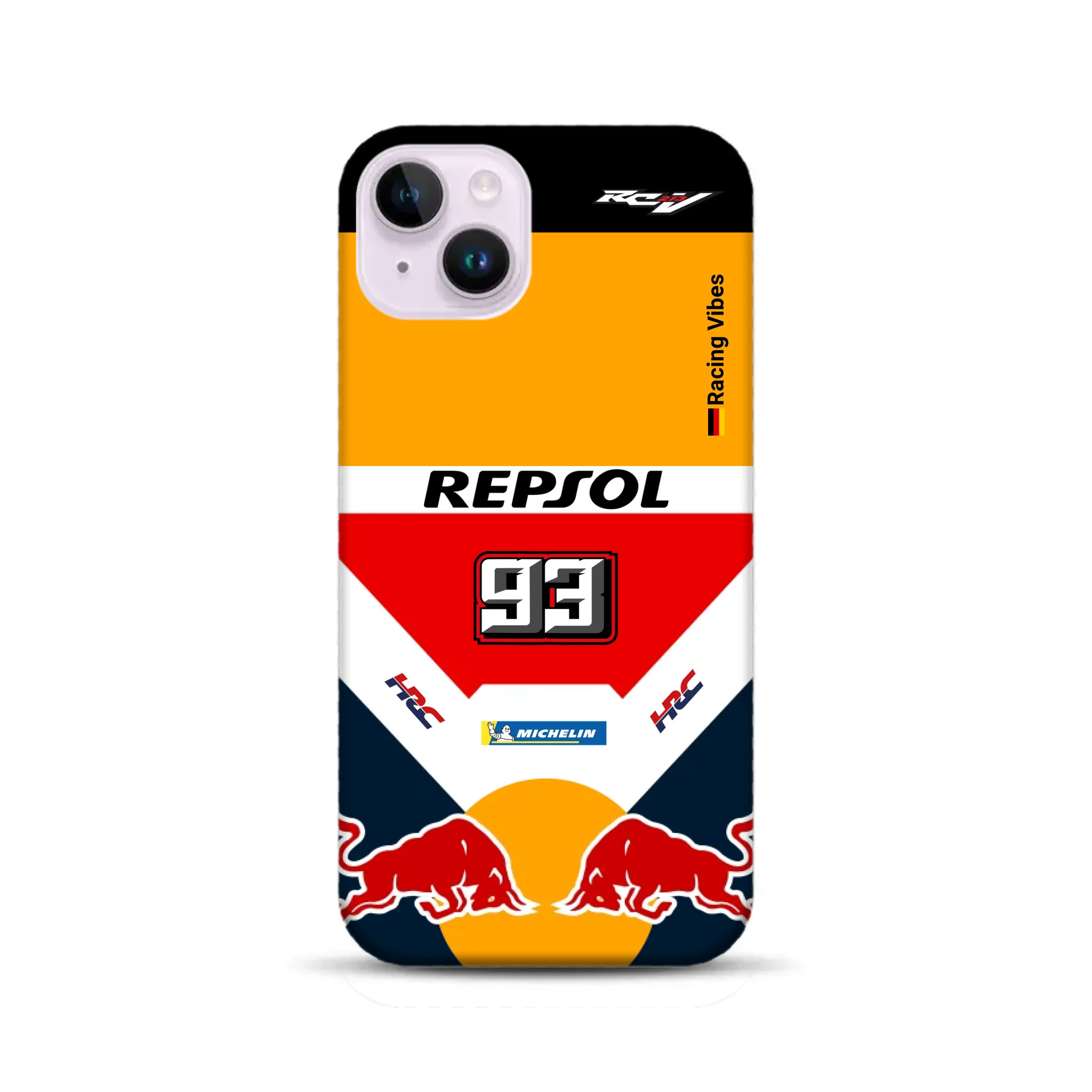 RC213V MotoGP Marc Márquez 2019 Champion Livery – Custodia premium personalizzata per iPhone