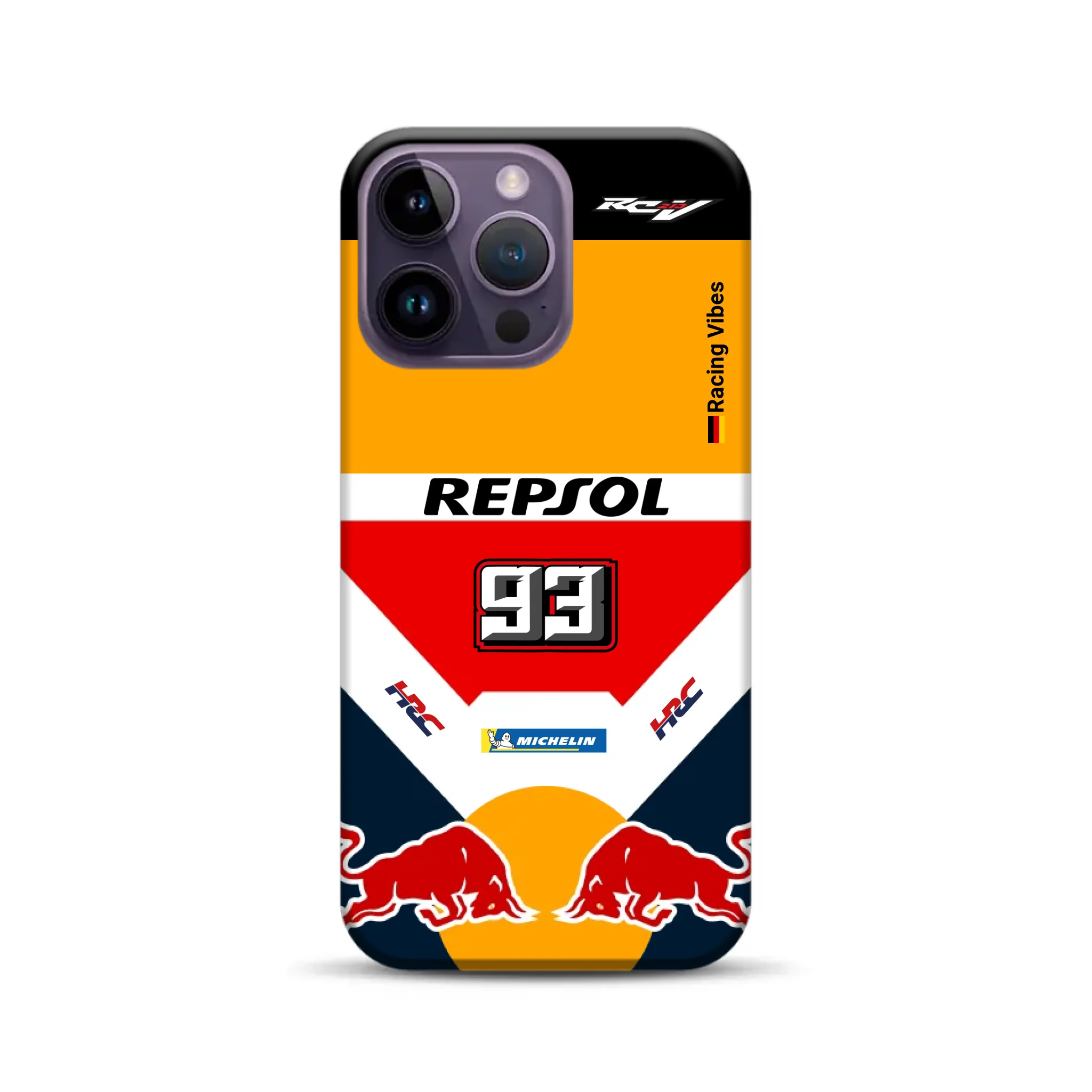 RC213V MotoGP Marc Márquez 2019 Champion Livery – Custodia premium personalizzata per iPhone