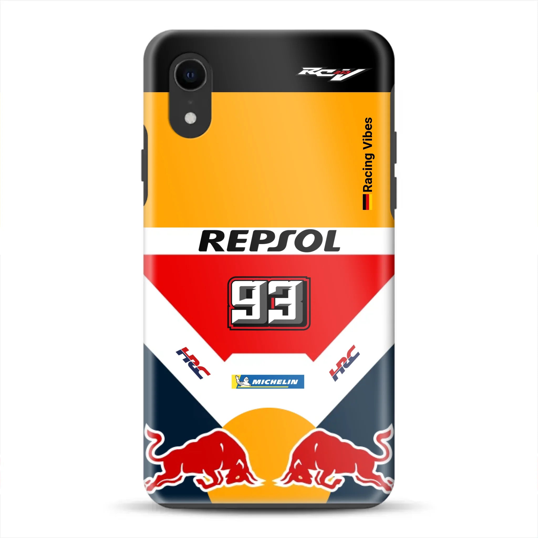 RC213V MotoGP Marc Márquez 2019 Champion Livery – Custodia premium personalizzata per iPhone