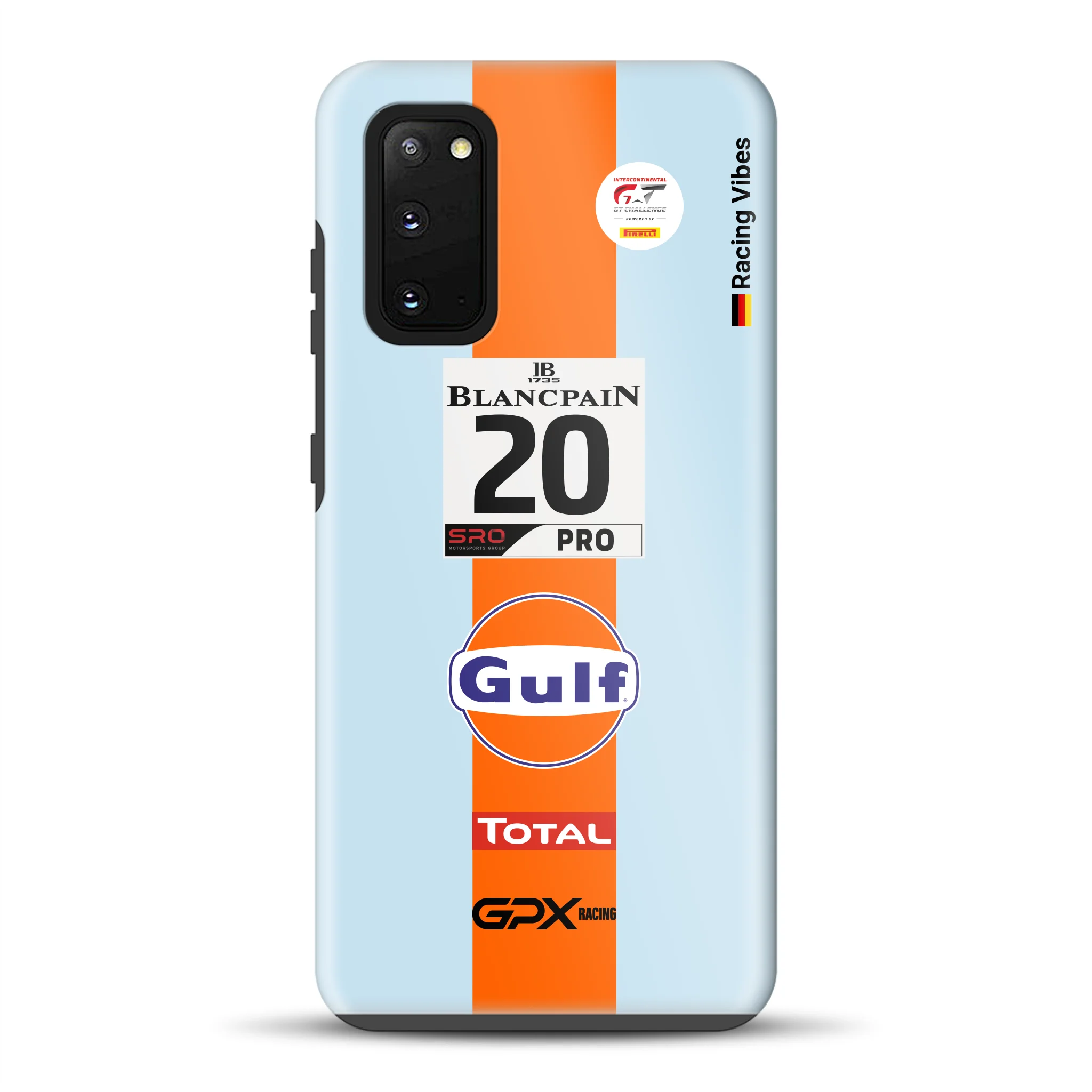 Gulf Porsche GT Livery – Custodia premium personalizzata per Samsung
