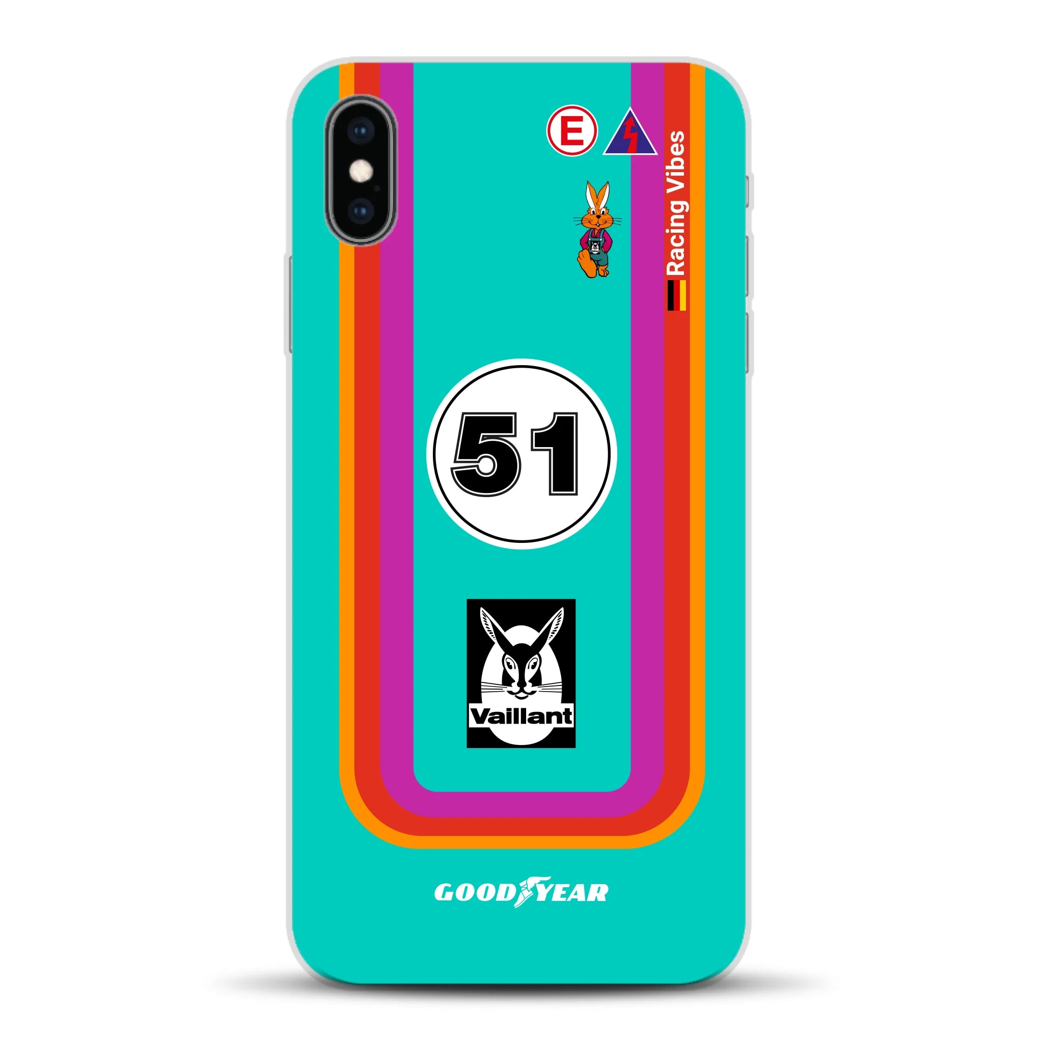 Porsche 935 K3 Vaillant Kremer Racing 1977 Livery - Housse de téléphone portable personnalisée pour iPhone