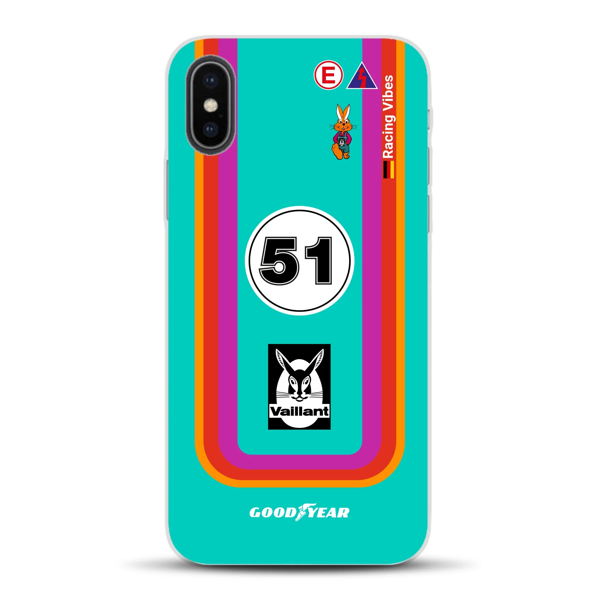 Porsche 935 K3 Vaillant Kremer Racing 1977 Livery - Housse de téléphone portable personnalisée pour iPhone