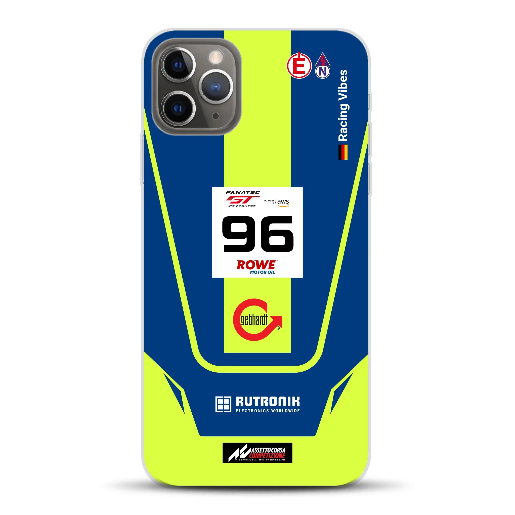 Porsche 911 GT3 R GTWC #96 Livery - Custom phone case for iPhone