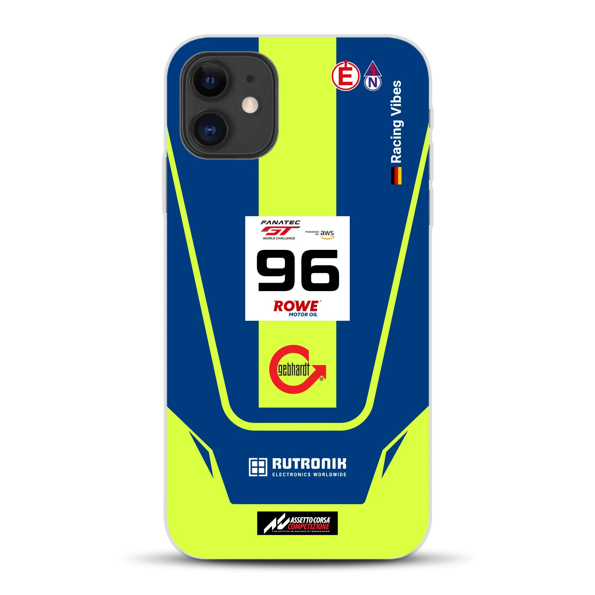 Porsche 911 GT3 R GTWC #96 Livery - Custodia per cellulare personalizzata per iPhone
