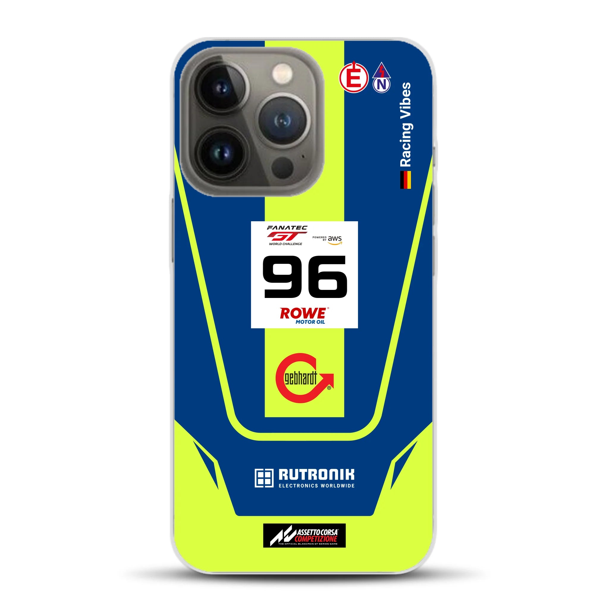 Porsche 911 GT3 R GTWC #96 Livery - Custom phone case for iPhone