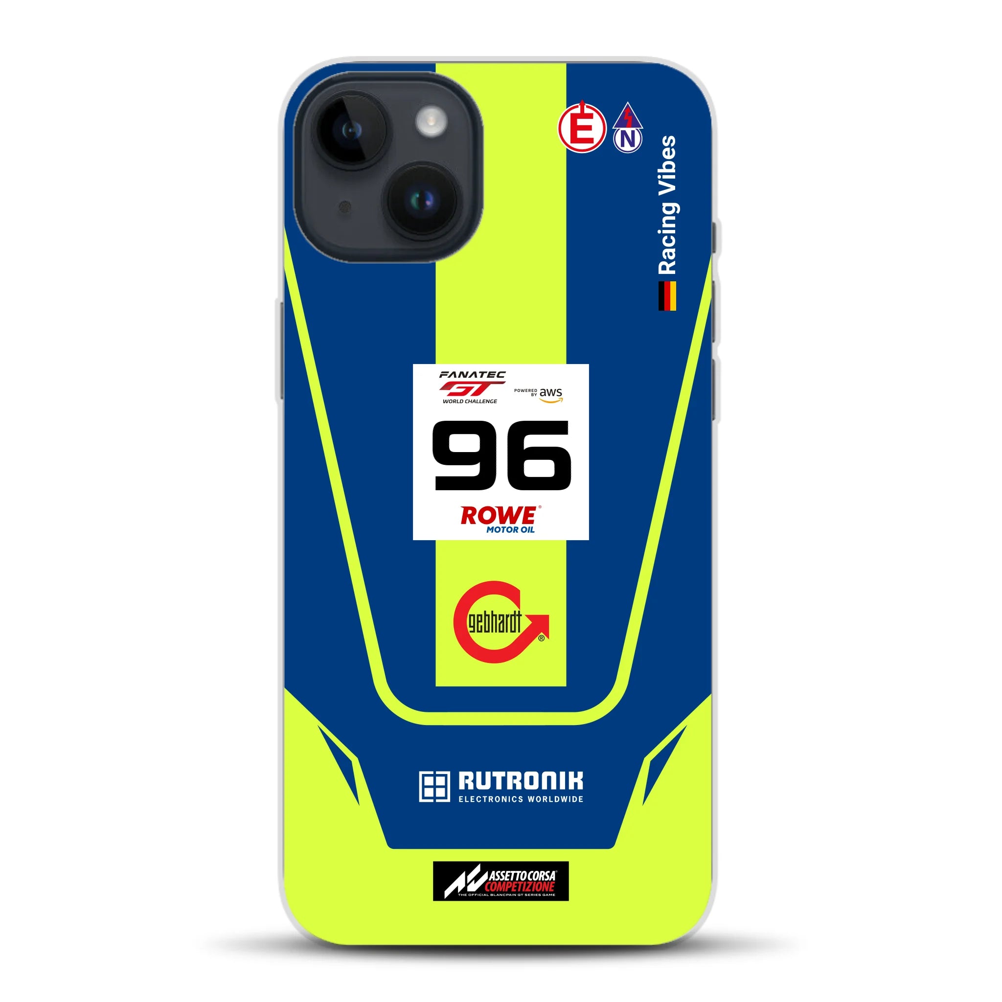 Porsche 911 GT3 R GTWC #96 Livery - Housse de téléphone portable personnalisée pour iPhone
