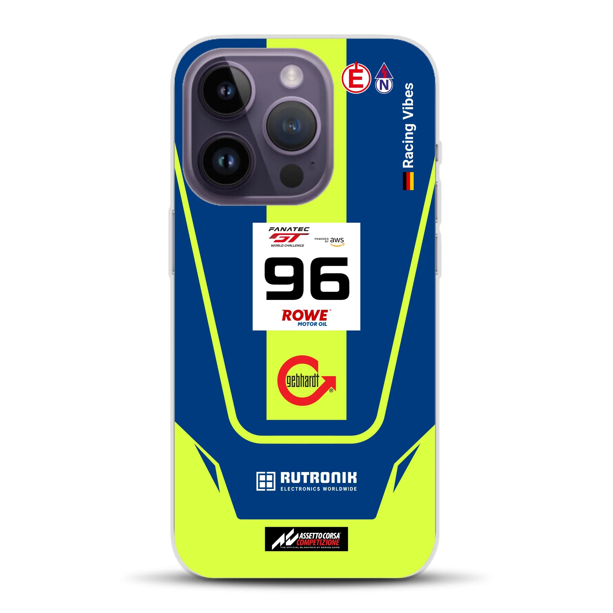 Porsche 911 GT3 R GTWC #96 Livery - Custom phone case for iPhone