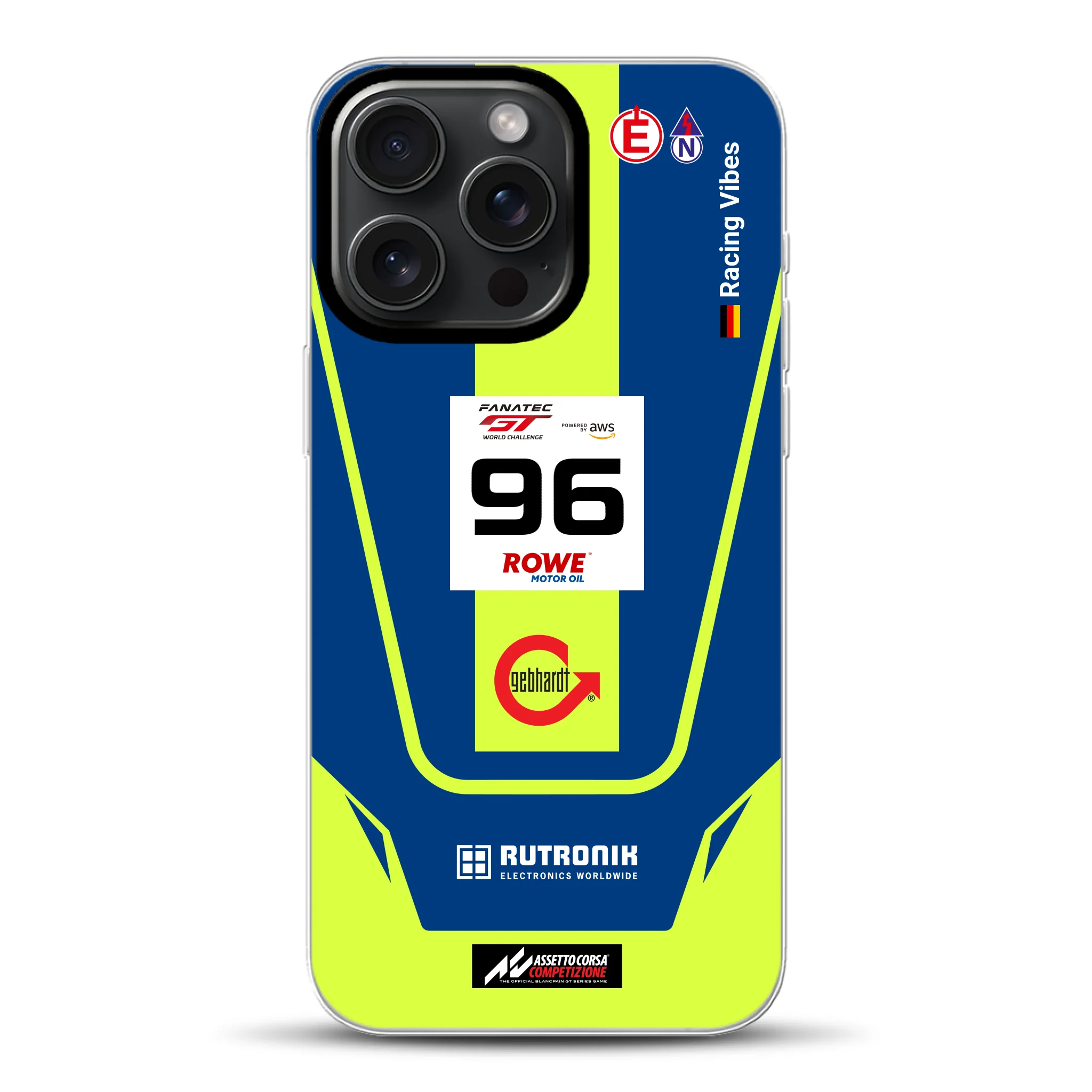 Porsche 911 GT3 R GTWC #96 Livery - Custom phone case for iPhone