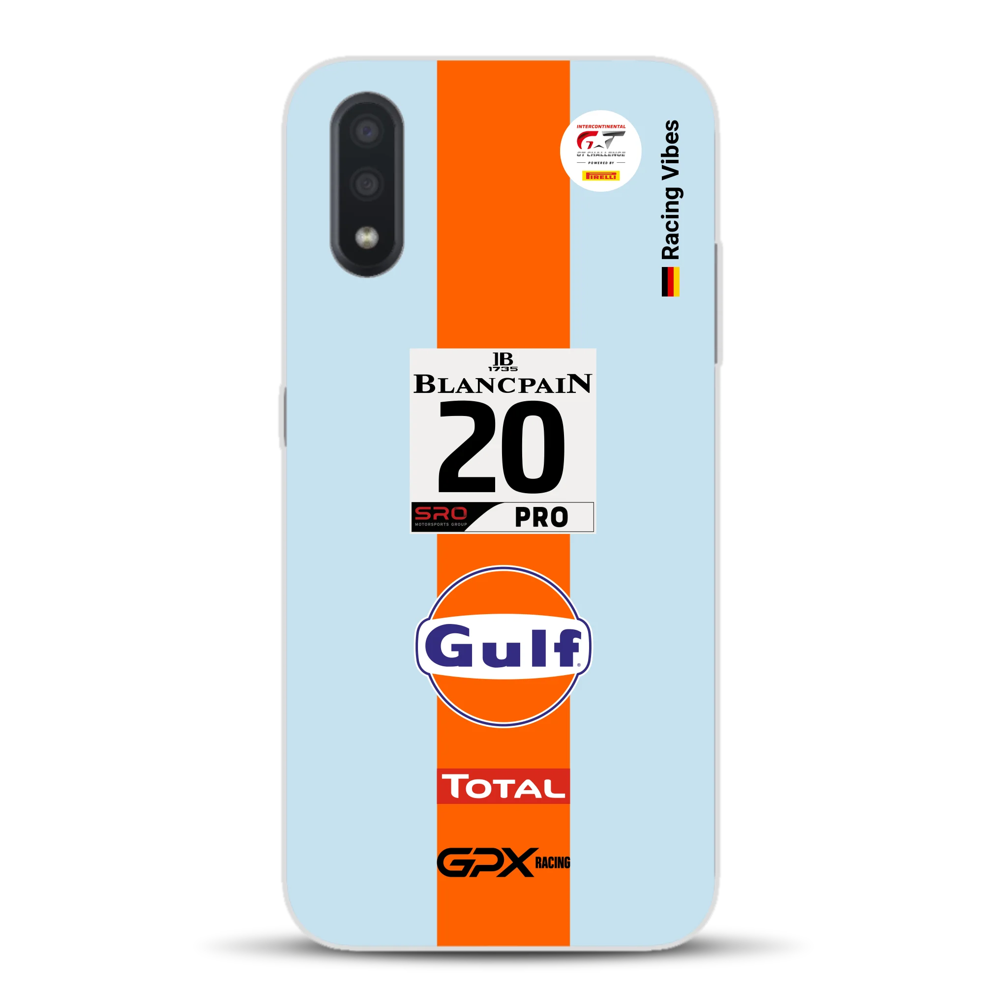 Gulf Porsche GT Livery - Custodia per cellulare personalizzata per Samsung