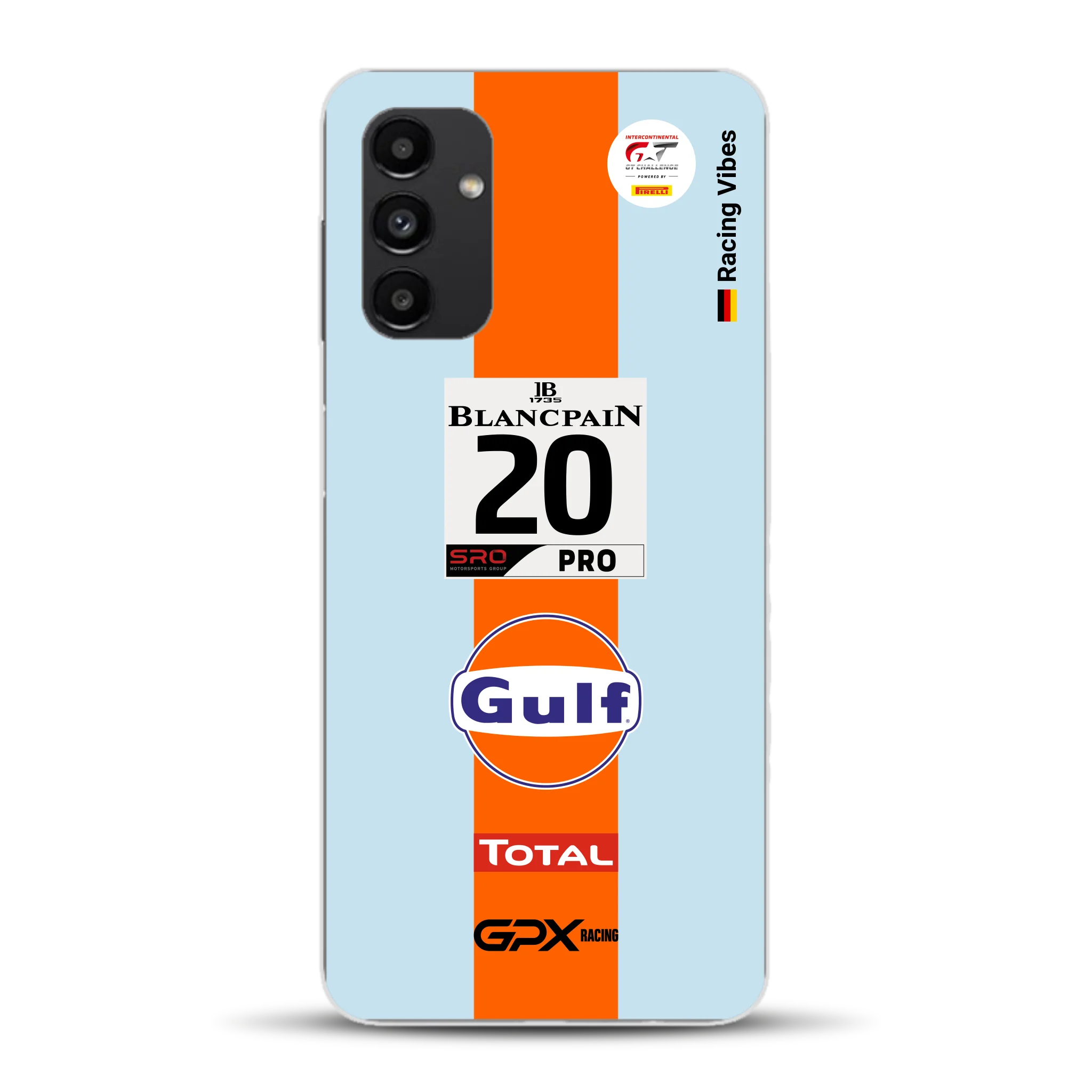 Gulf Porsche GT Livery - Custodia per cellulare personalizzata per Samsung