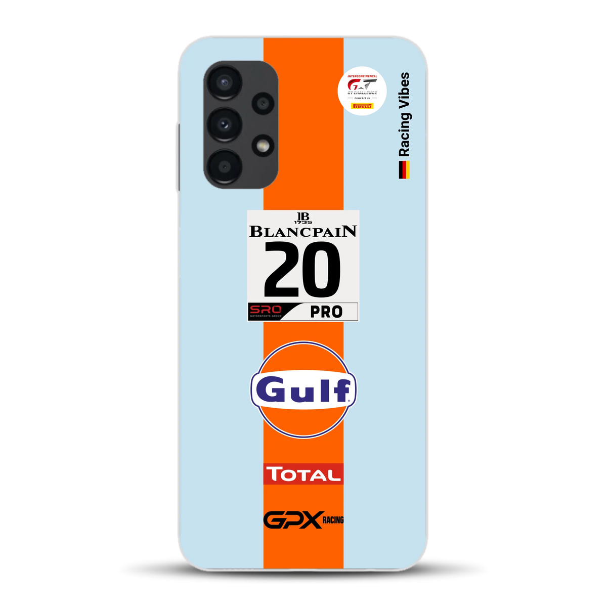 Gulf Porsche GT Livery - Custodia per cellulare personalizzata per Samsung