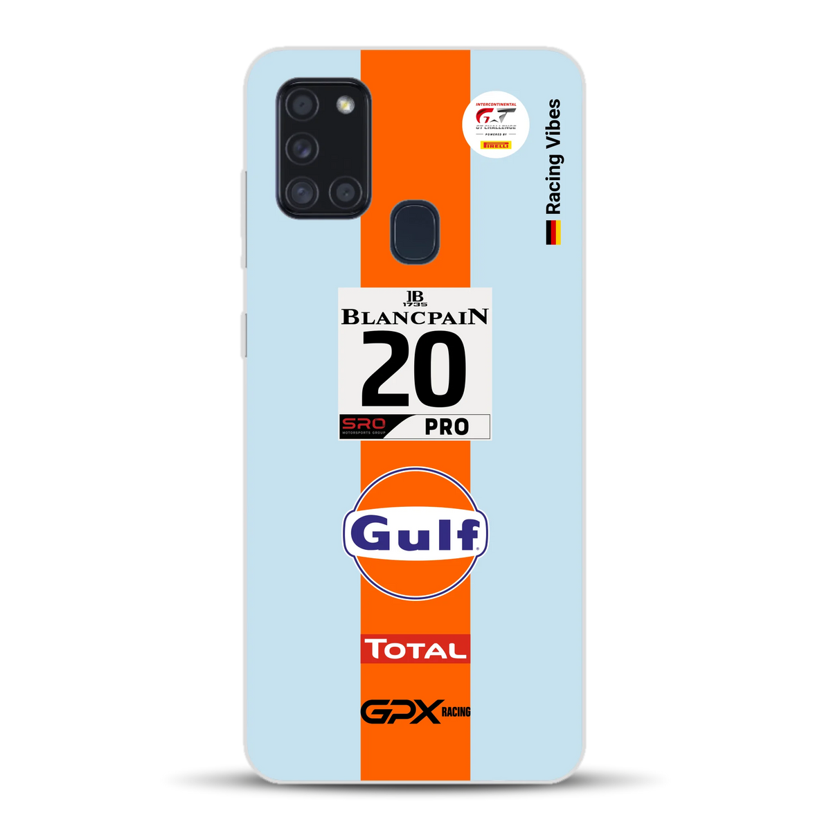 Gulf Porsche GT Livery - Custodia per cellulare personalizzata per Samsung
