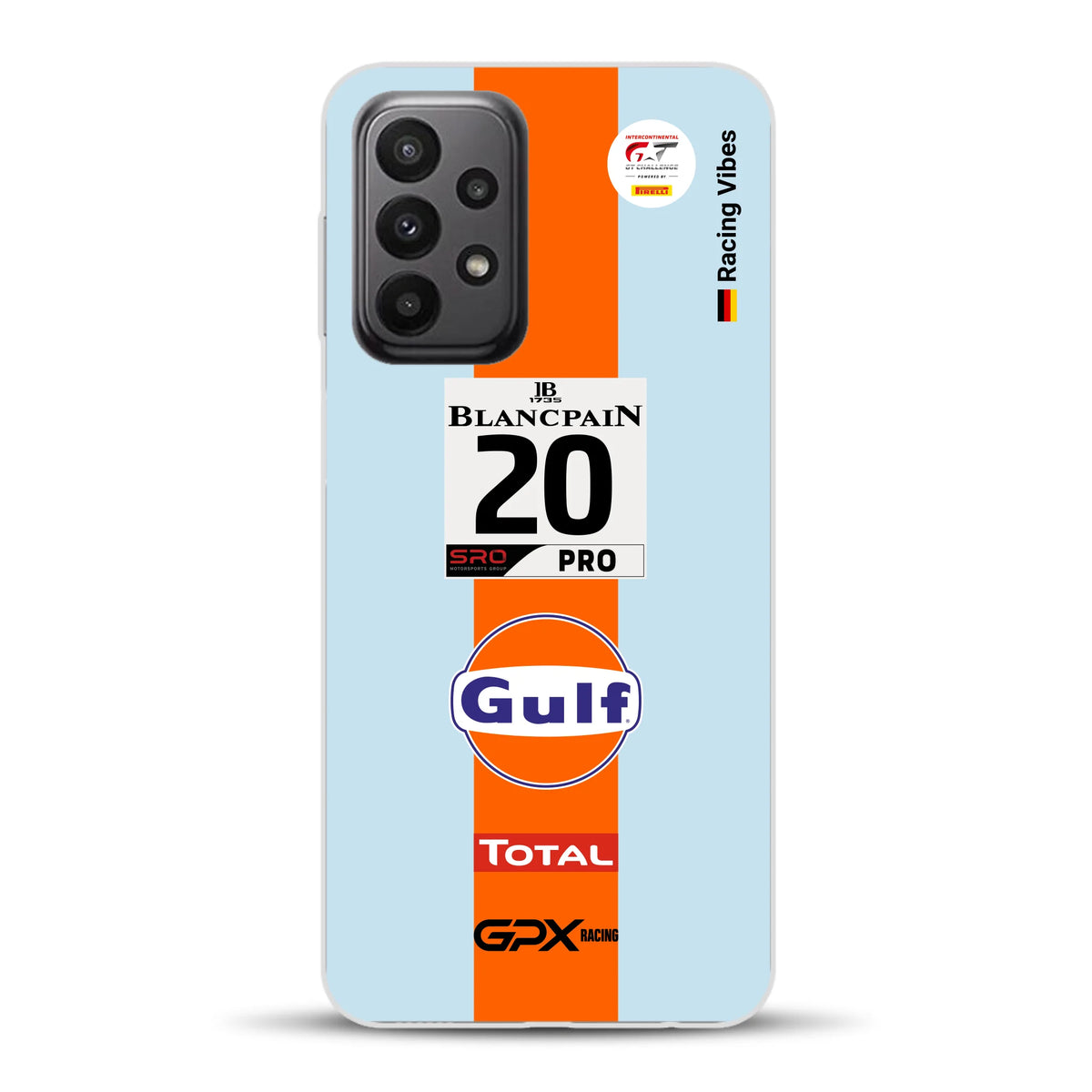 Gulf Porsche GT Livery - Custodia per cellulare personalizzata per Samsung