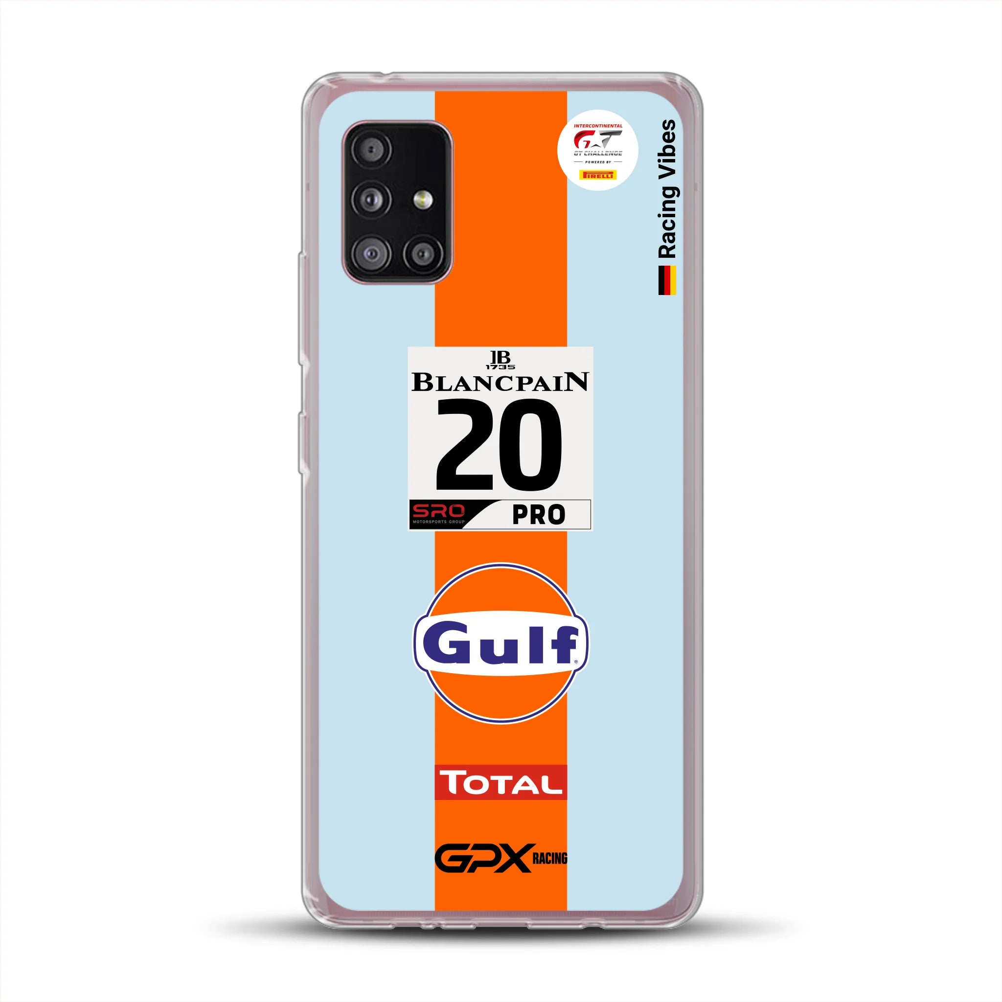 Gulf Porsche GT Livery - Custodia per cellulare personalizzata per Samsung
