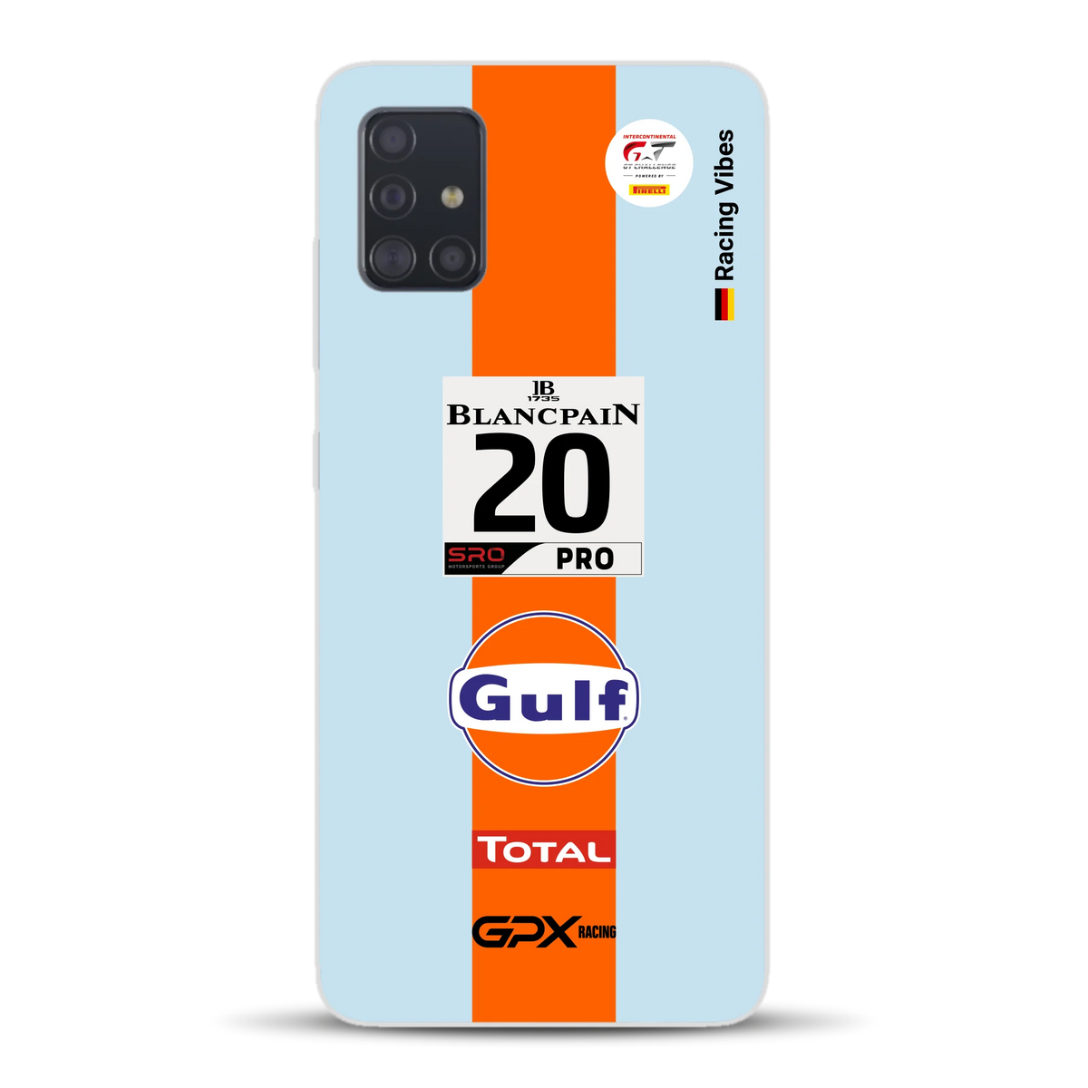 Gulf Porsche GT Livery - Custodia per cellulare personalizzata per Samsung