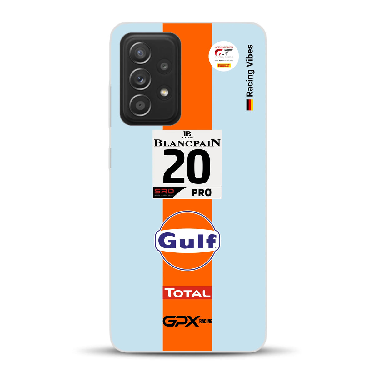 Gulf Porsche GT Livery - Custodia per cellulare personalizzata per Samsung