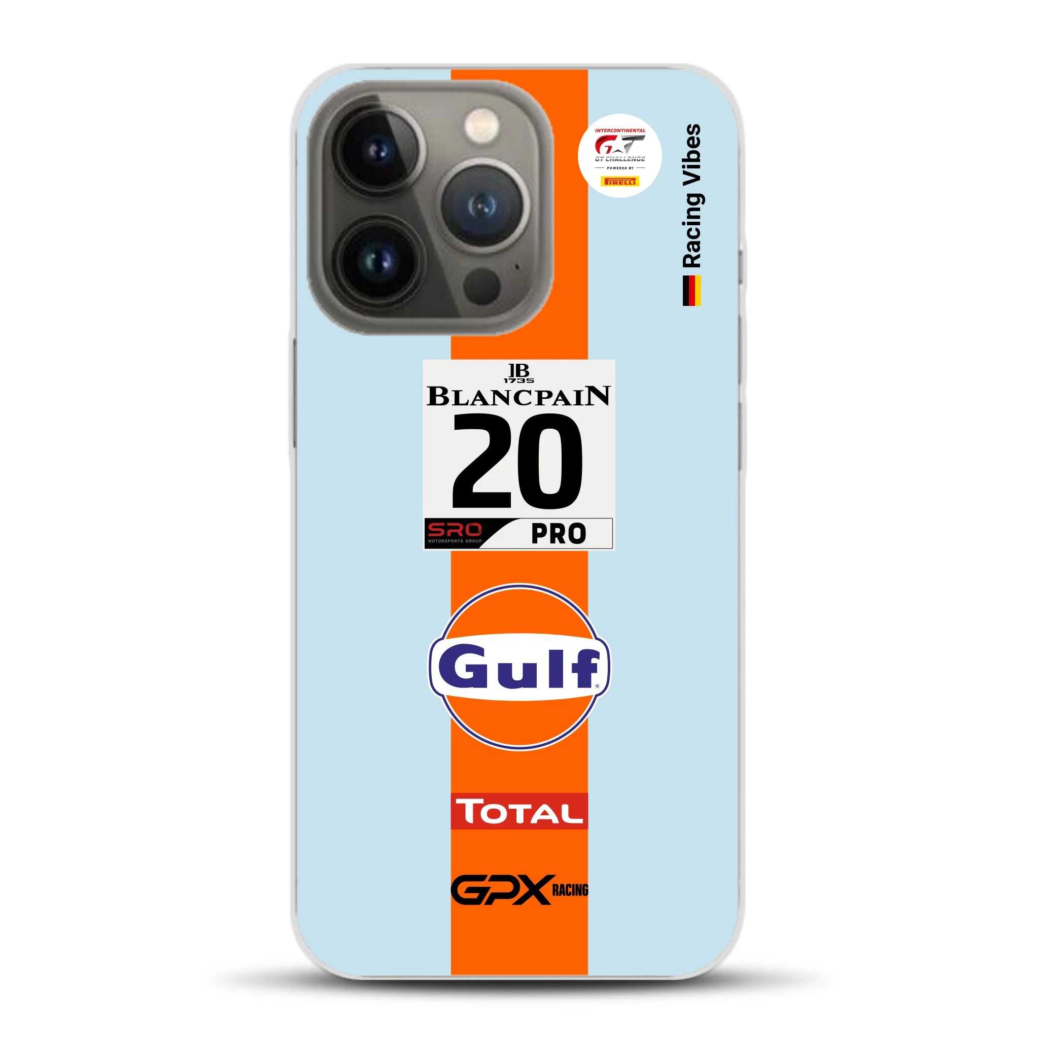 Gulf Porsche GT Livery - Individuelle Handyhülle für iPhone