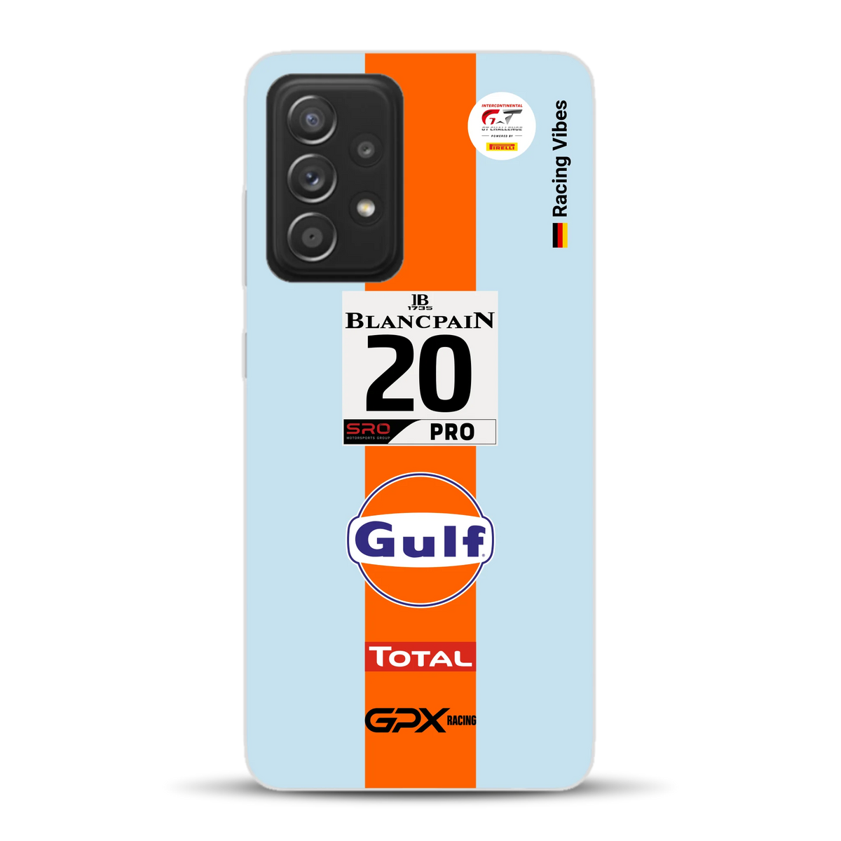 Gulf Porsche GT Livery - Custodia per cellulare personalizzata per Samsung