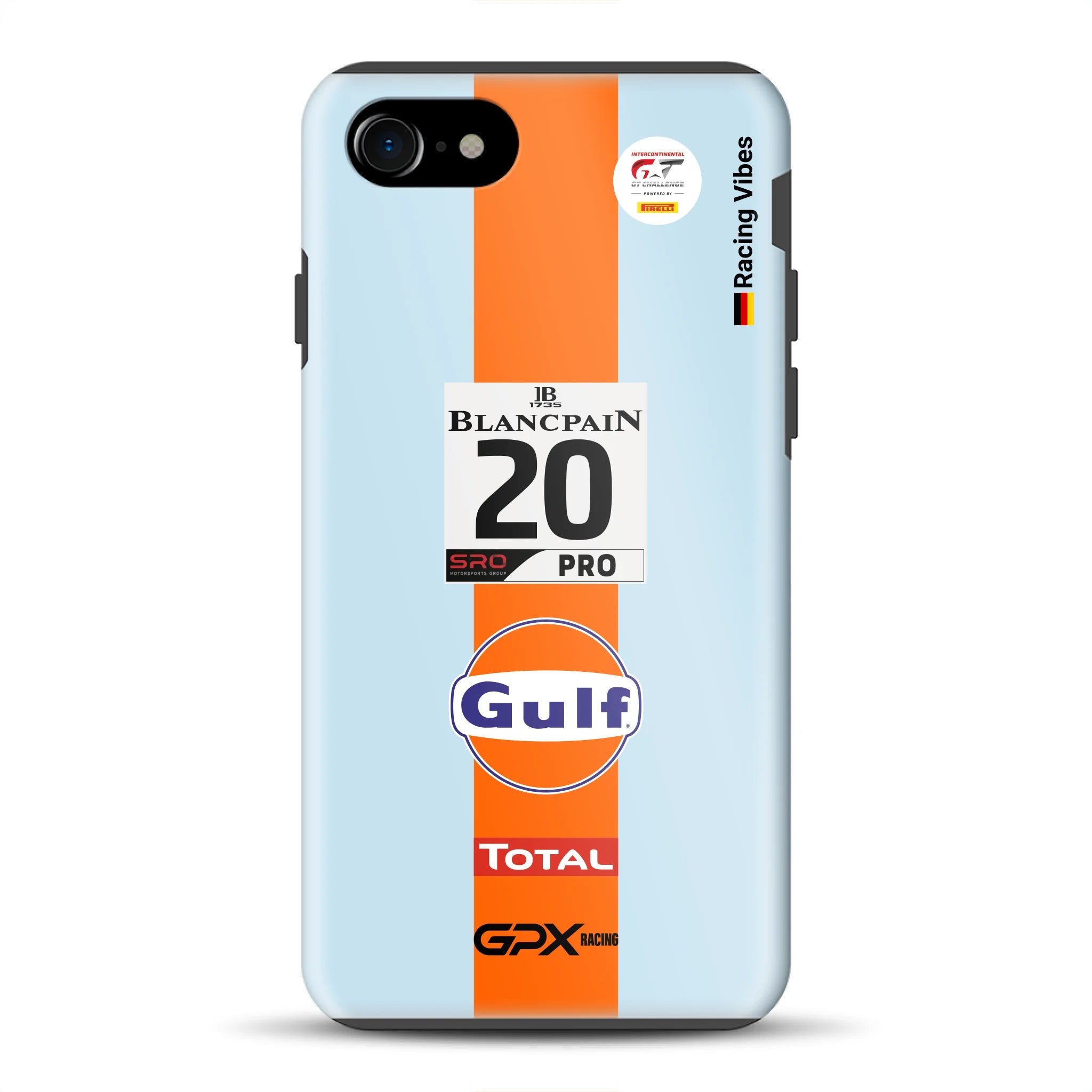 Gulf Porsche GT Livery – Custodia premium personalizzata per iPhone