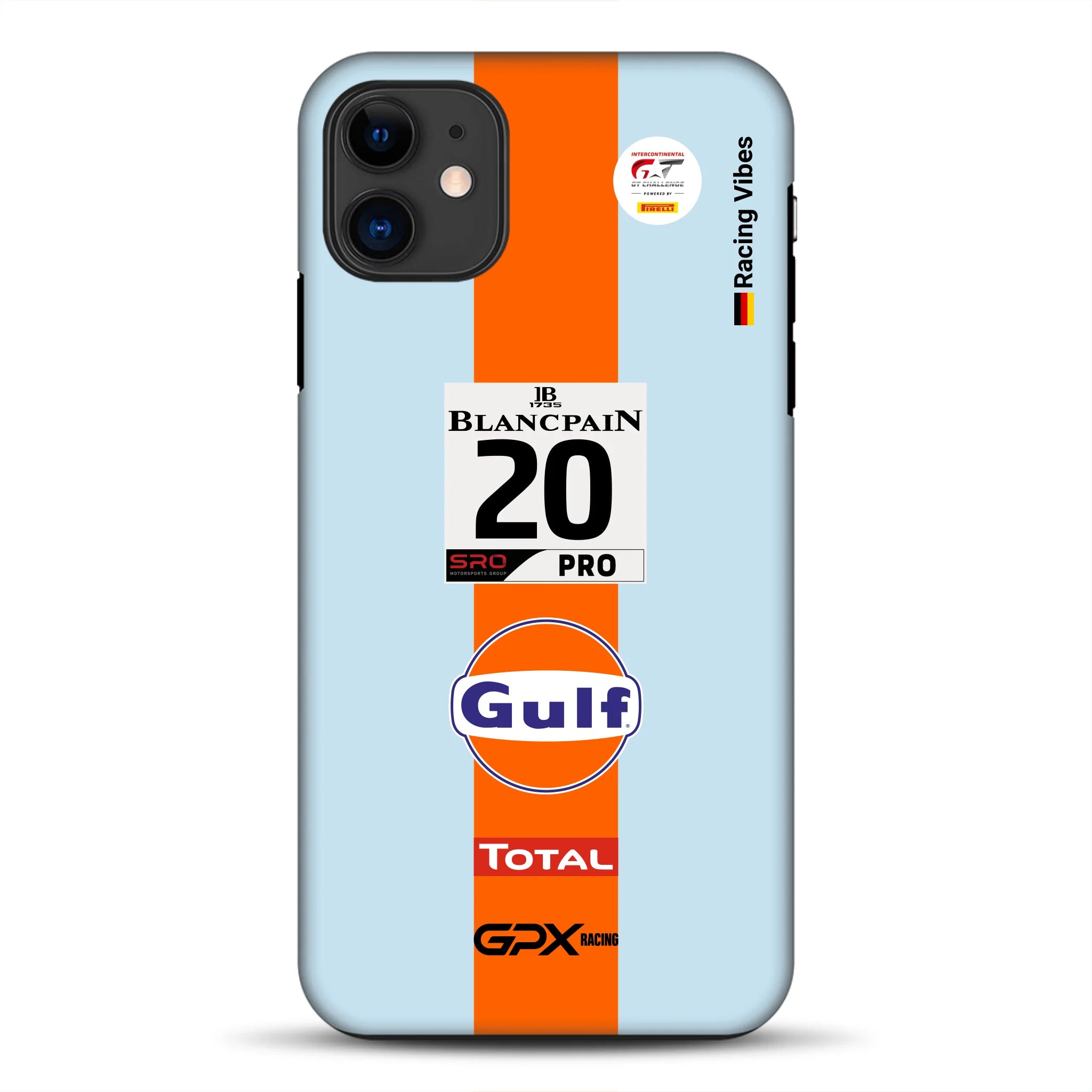 Gulf Porsche GT Livery – Custodia premium personalizzata per iPhone