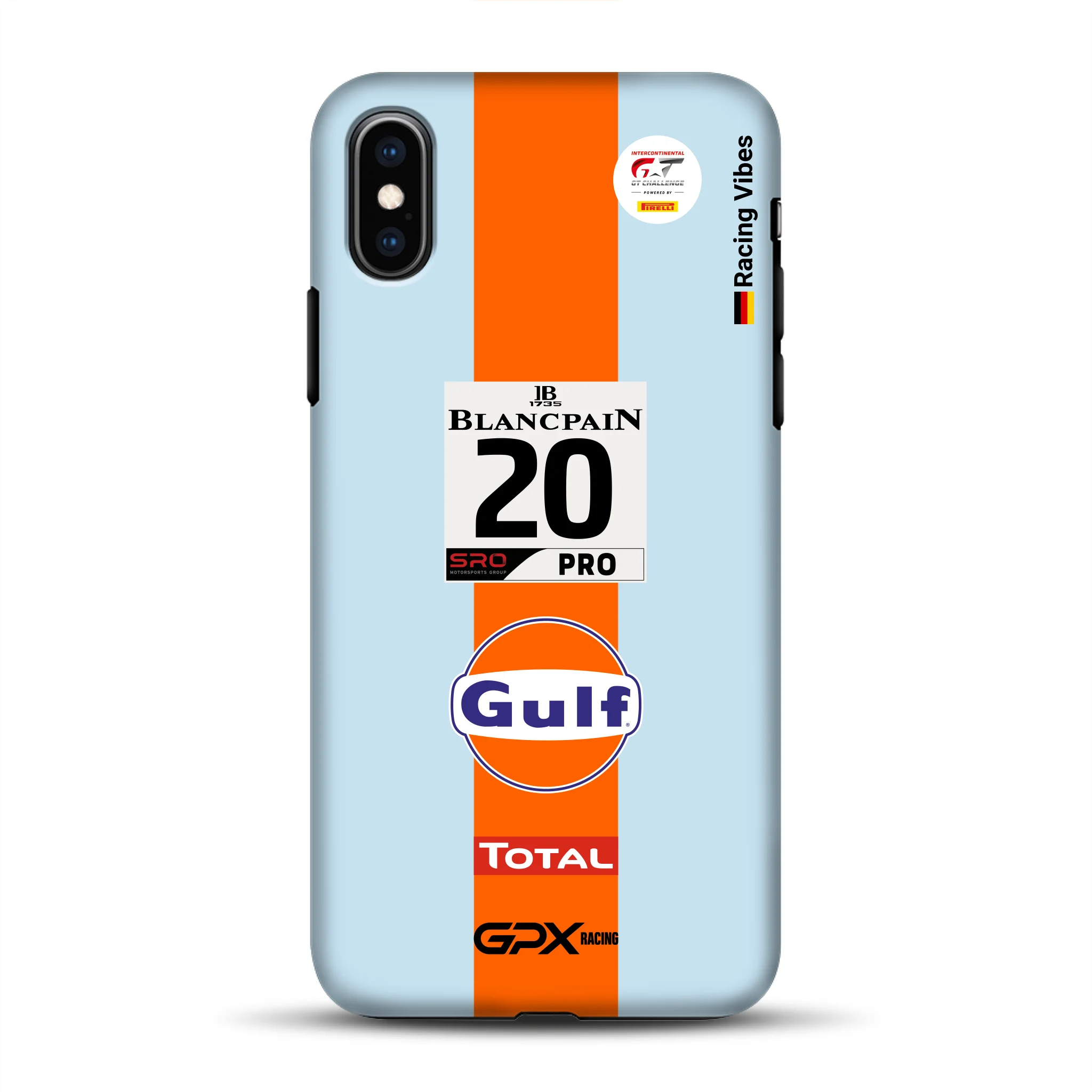 Gulf Porsche GT Livery – Custodia premium personalizzata per iPhone