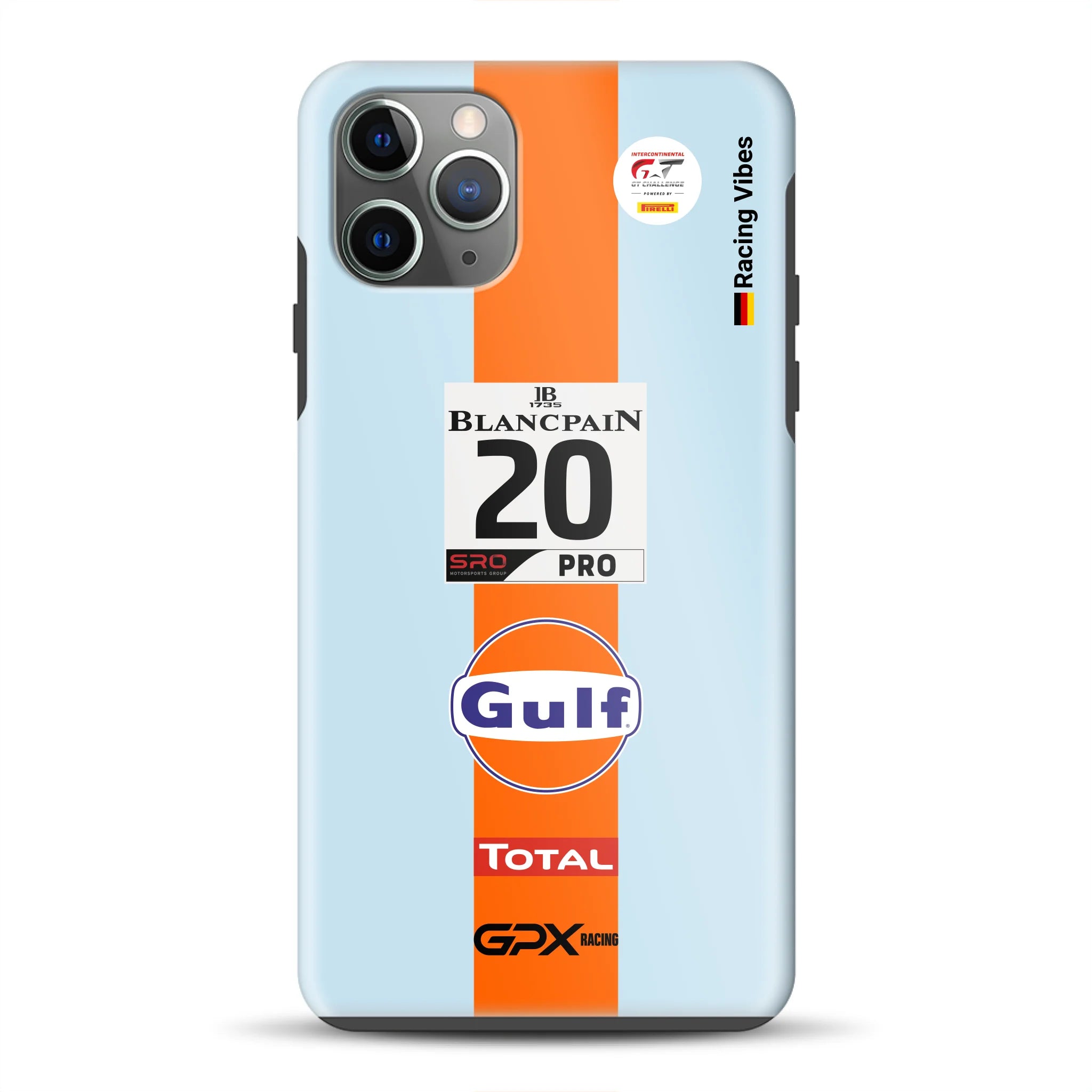 Gulf Porsche GT Livery – Custodia premium personalizzata per iPhone