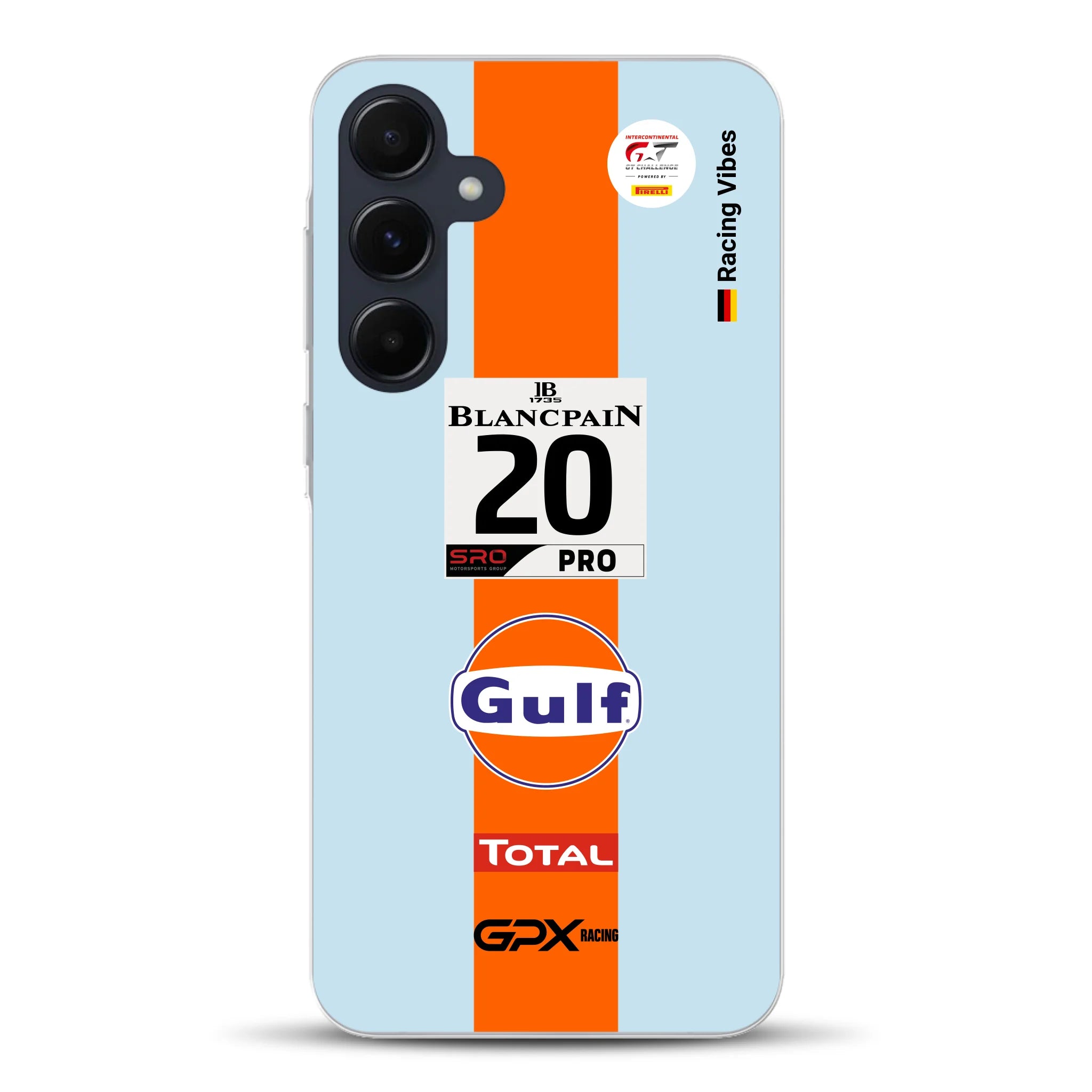 Gulf Porsche GT Livery - Custodia per cellulare personalizzata per Samsung
