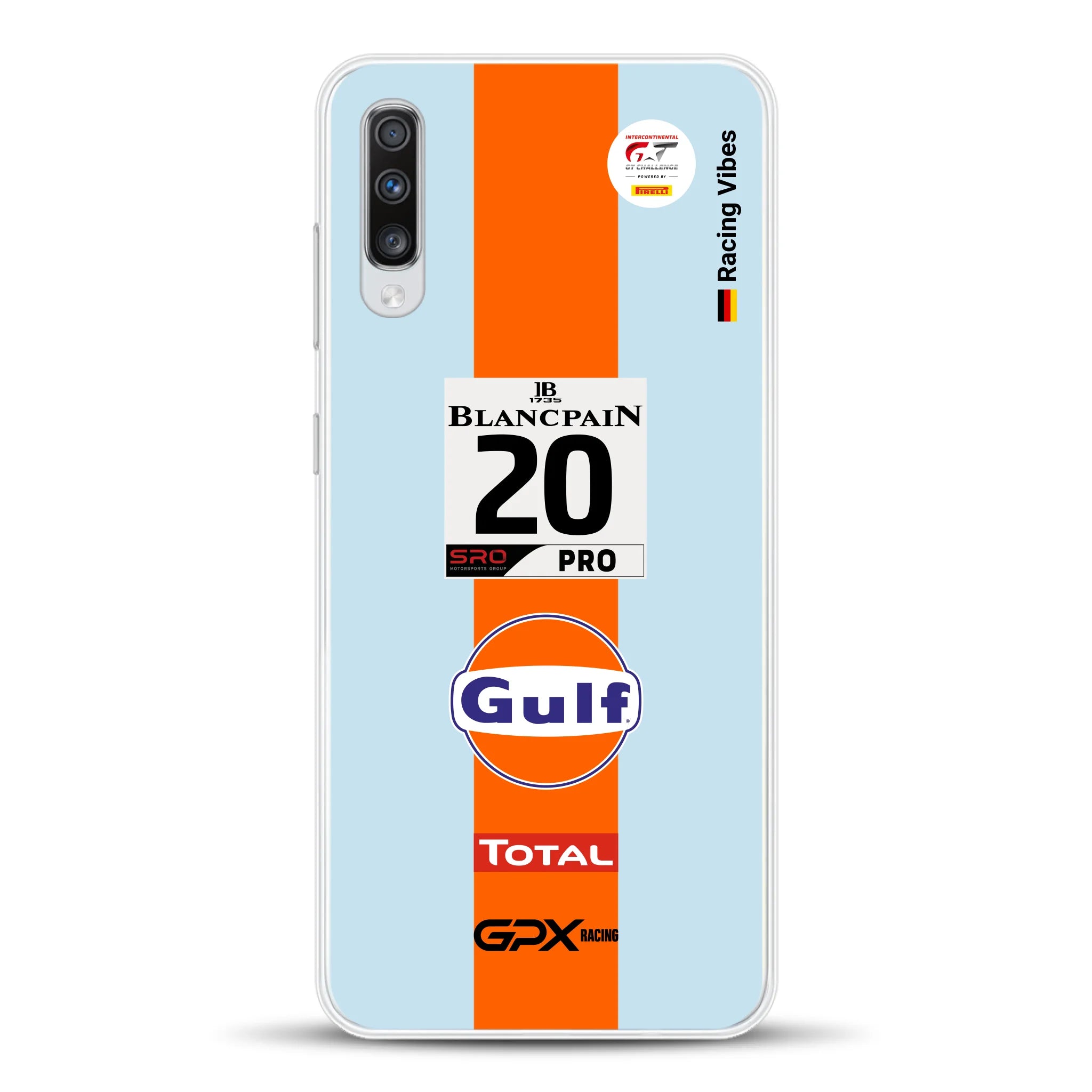 Gulf Porsche GT Livery - Custodia per cellulare personalizzata per Samsung