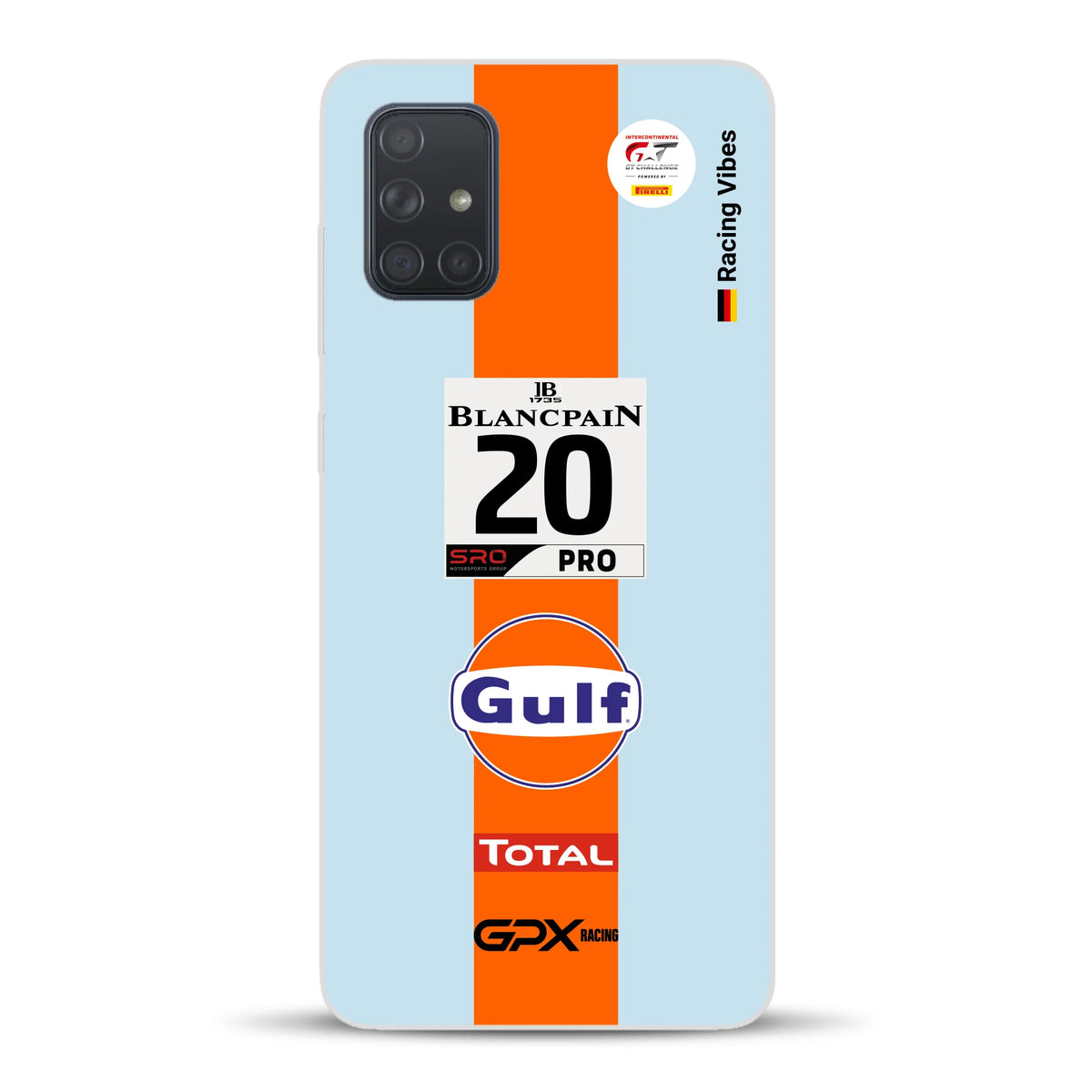 Gulf Porsche GT Livery - Custodia per cellulare personalizzata per Samsung