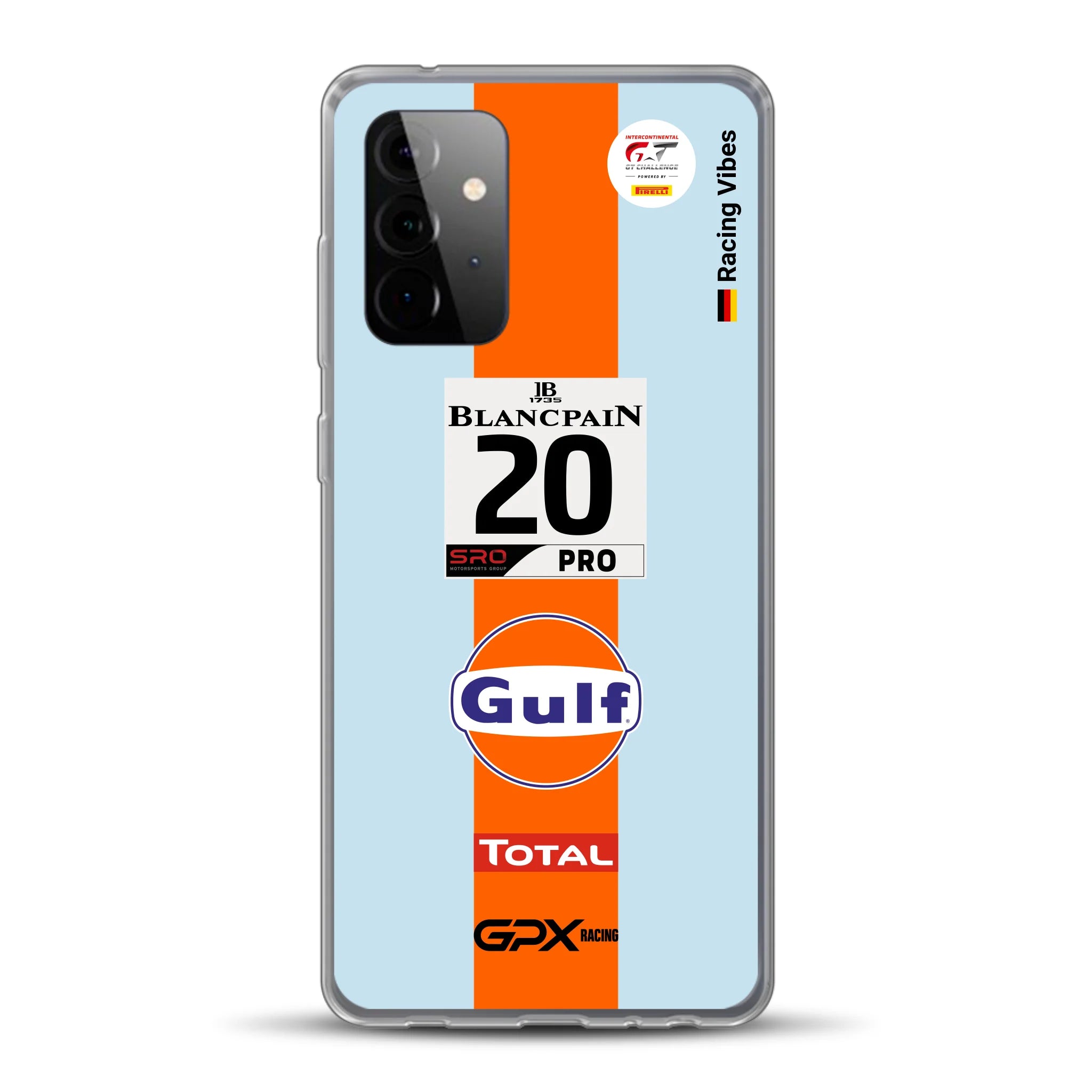 Gulf Porsche GT Livery - Custodia per cellulare personalizzata per Samsung