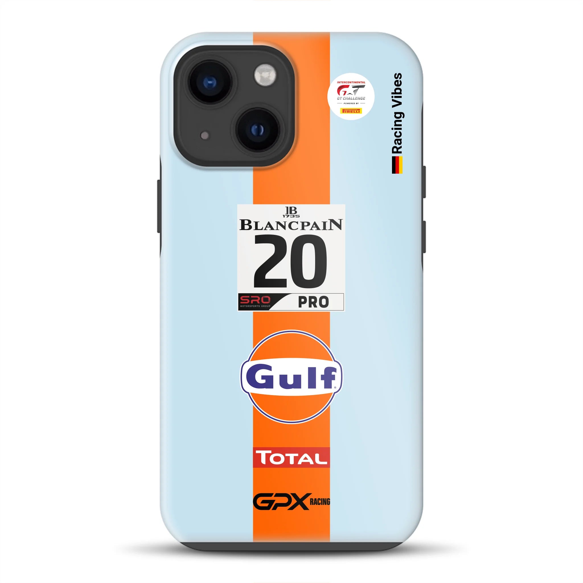 Gulf Porsche GT Livery – Custodia premium personalizzata per iPhone