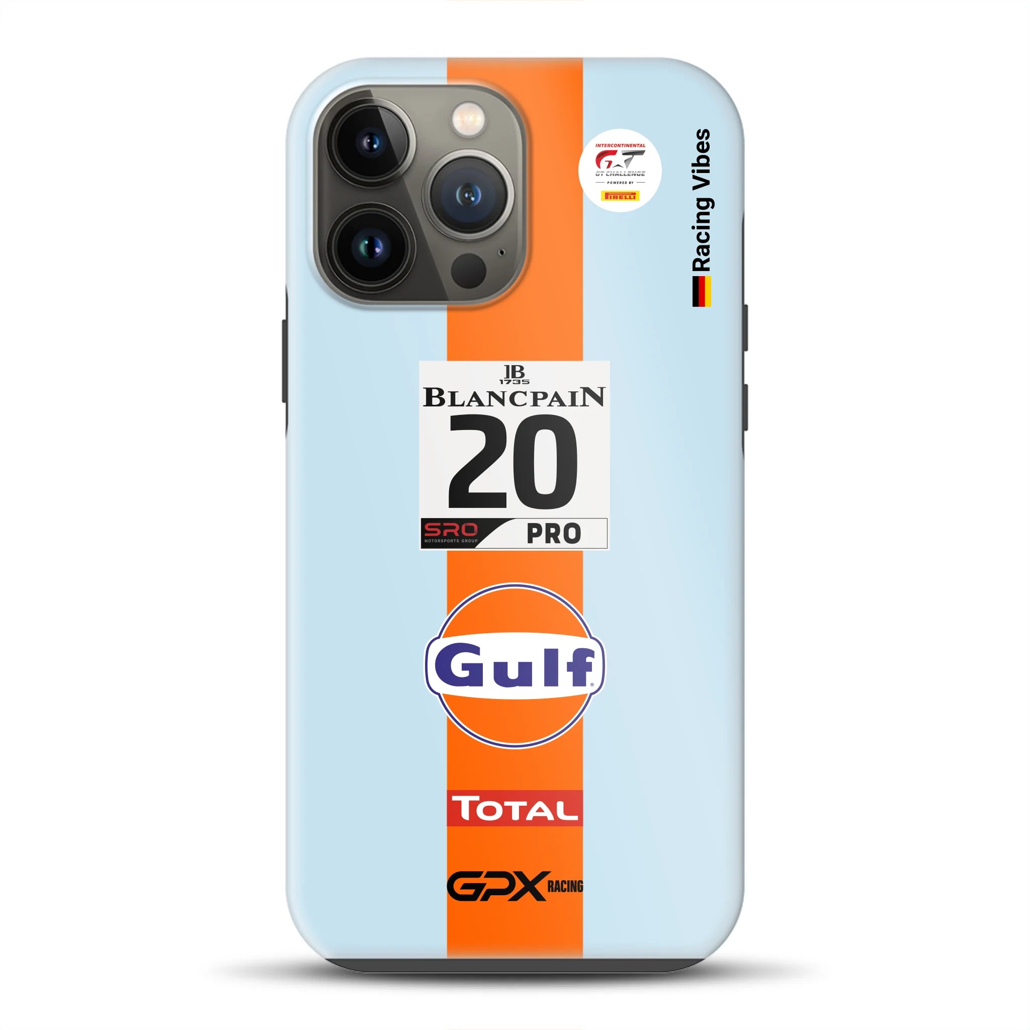 Gulf Porsche GT Livery – Custodia premium personalizzata per iPhone