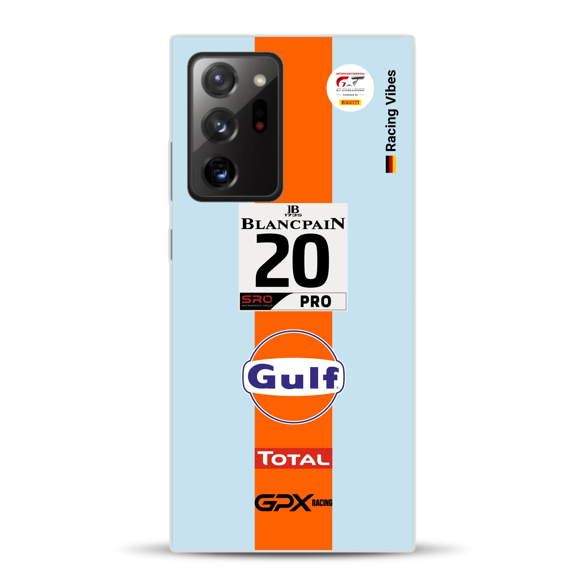 Gulf Porsche GT Livery - Custodia per cellulare personalizzata per Samsung