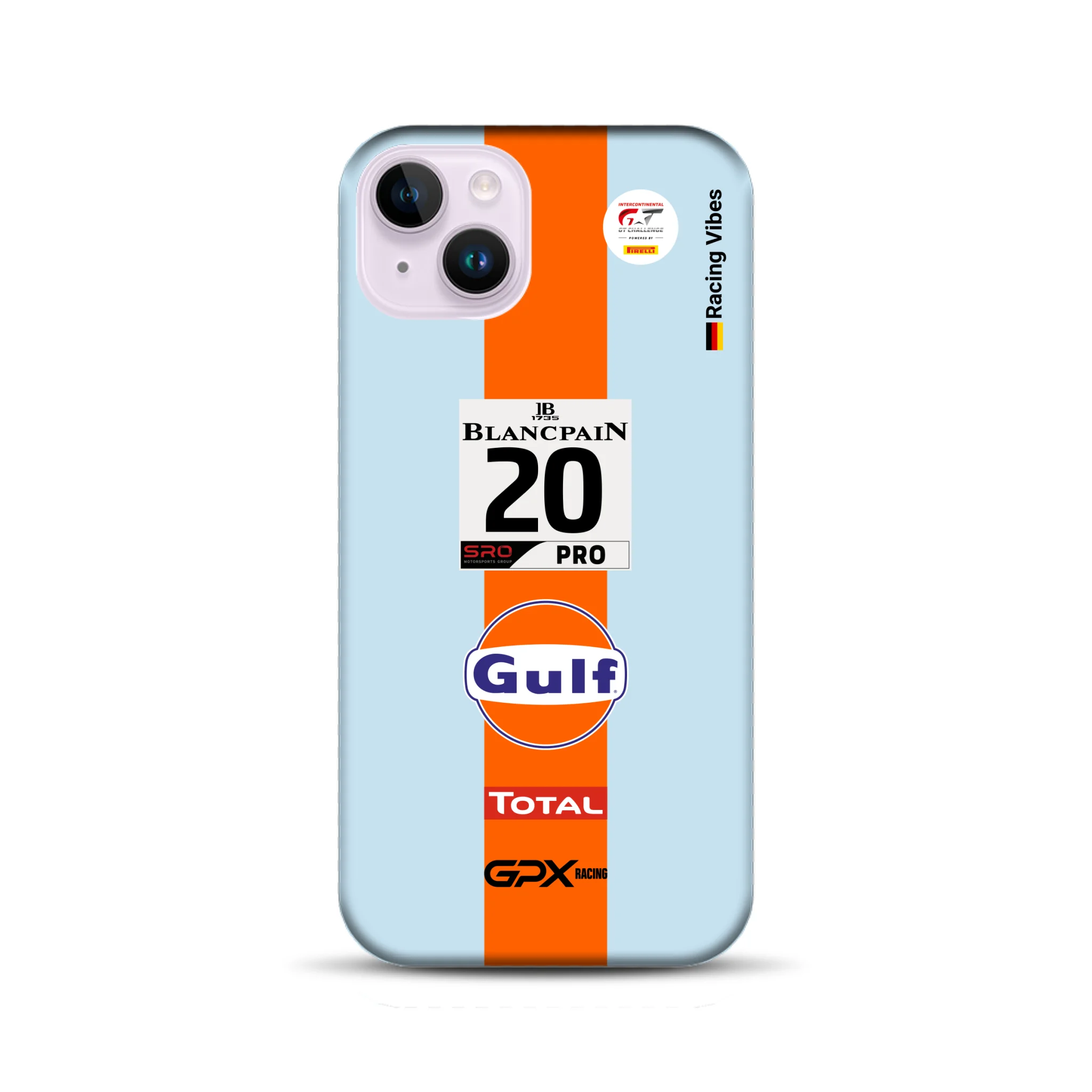 Gulf Porsche GT Livery – Custodia premium personalizzata per iPhone