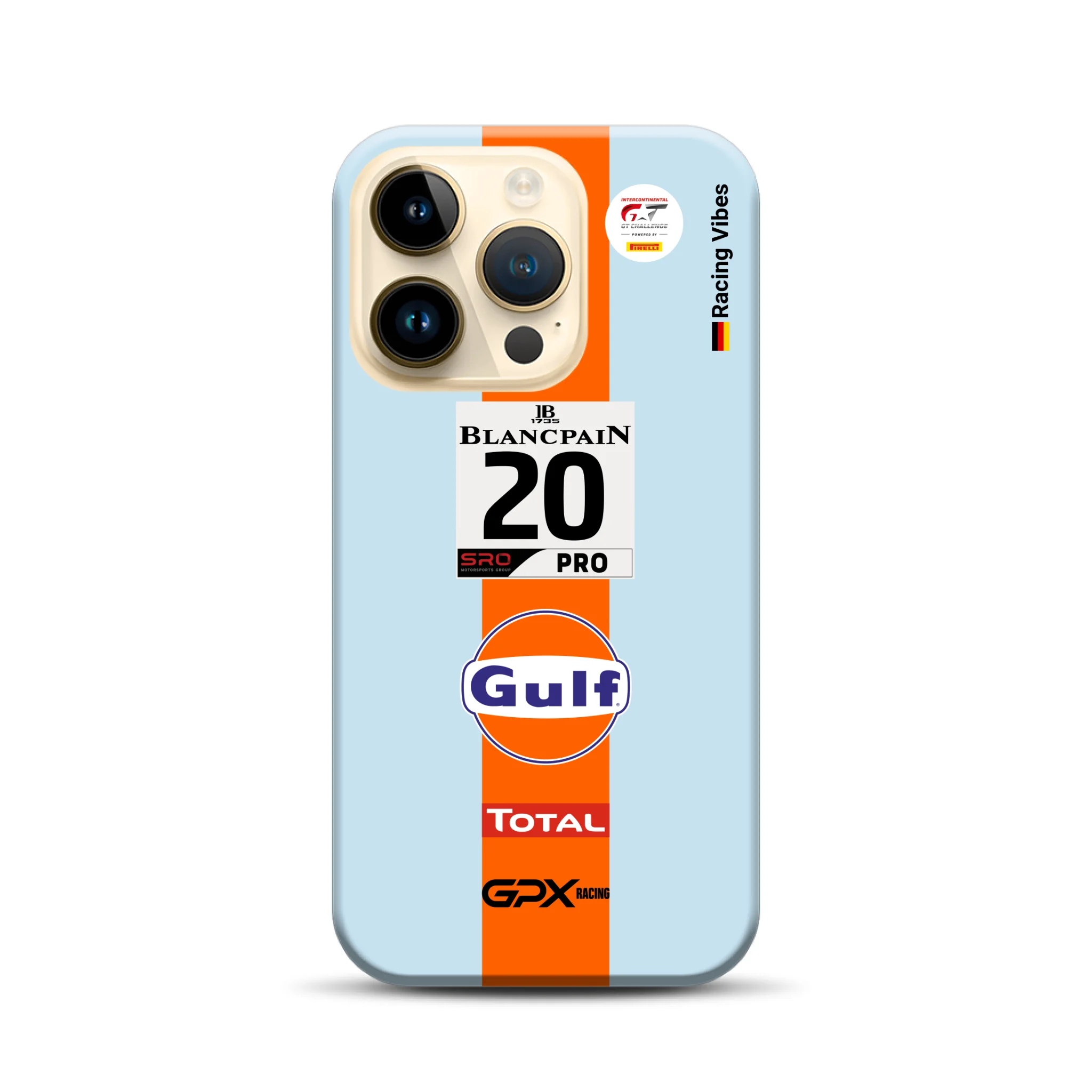 Gulf Porsche GT Livery – Custodia premium personalizzata per iPhone