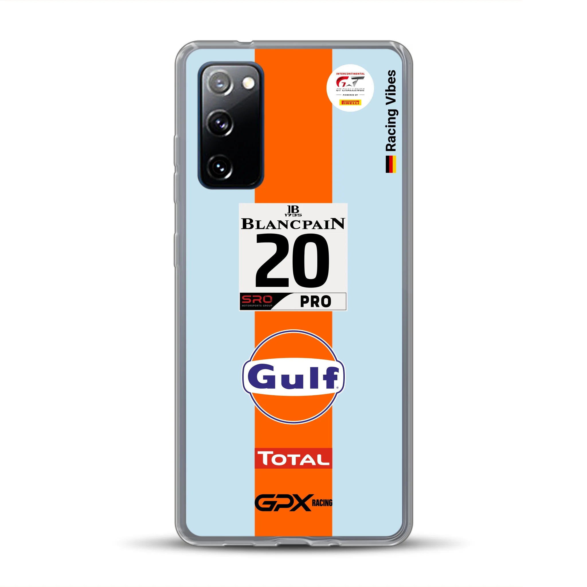 Gulf Porsche GT Livery - Custodia per cellulare personalizzata per Samsung