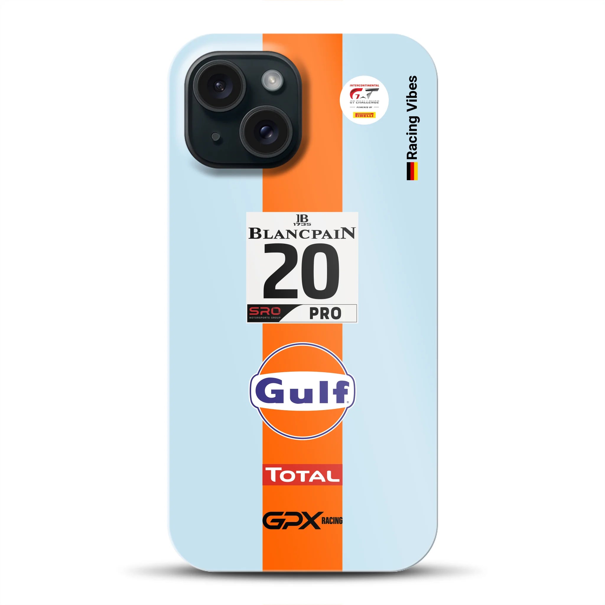 Gulf Porsche GT Livery – Custodia premium personalizzata per iPhone