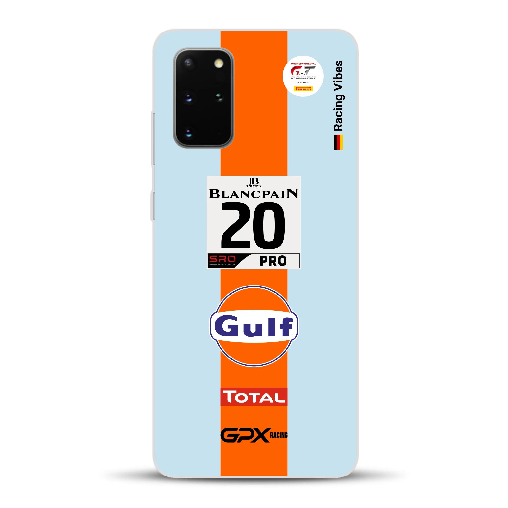 Gulf Porsche GT Livery - Custodia per cellulare personalizzata per Samsung